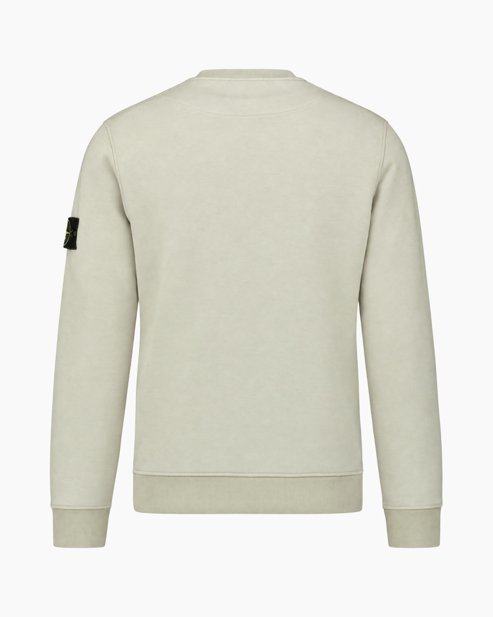 cirkelhals, beige, trui, langeman, stone island patch