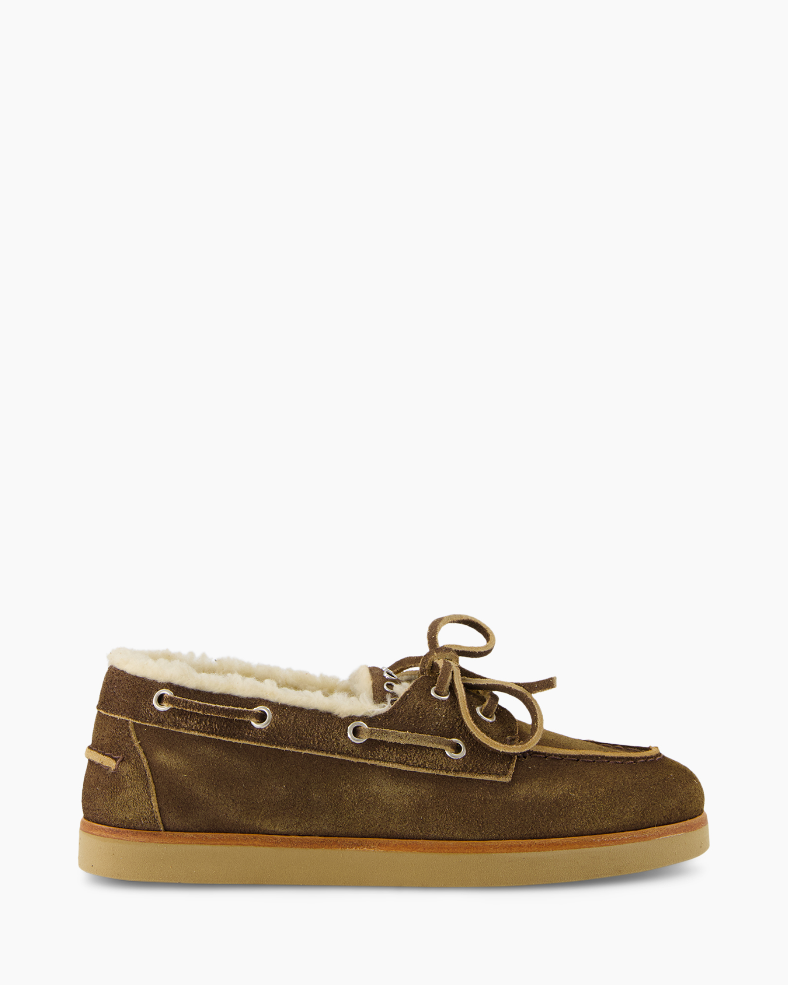 Loafer Deck Shearling Donker Bruin