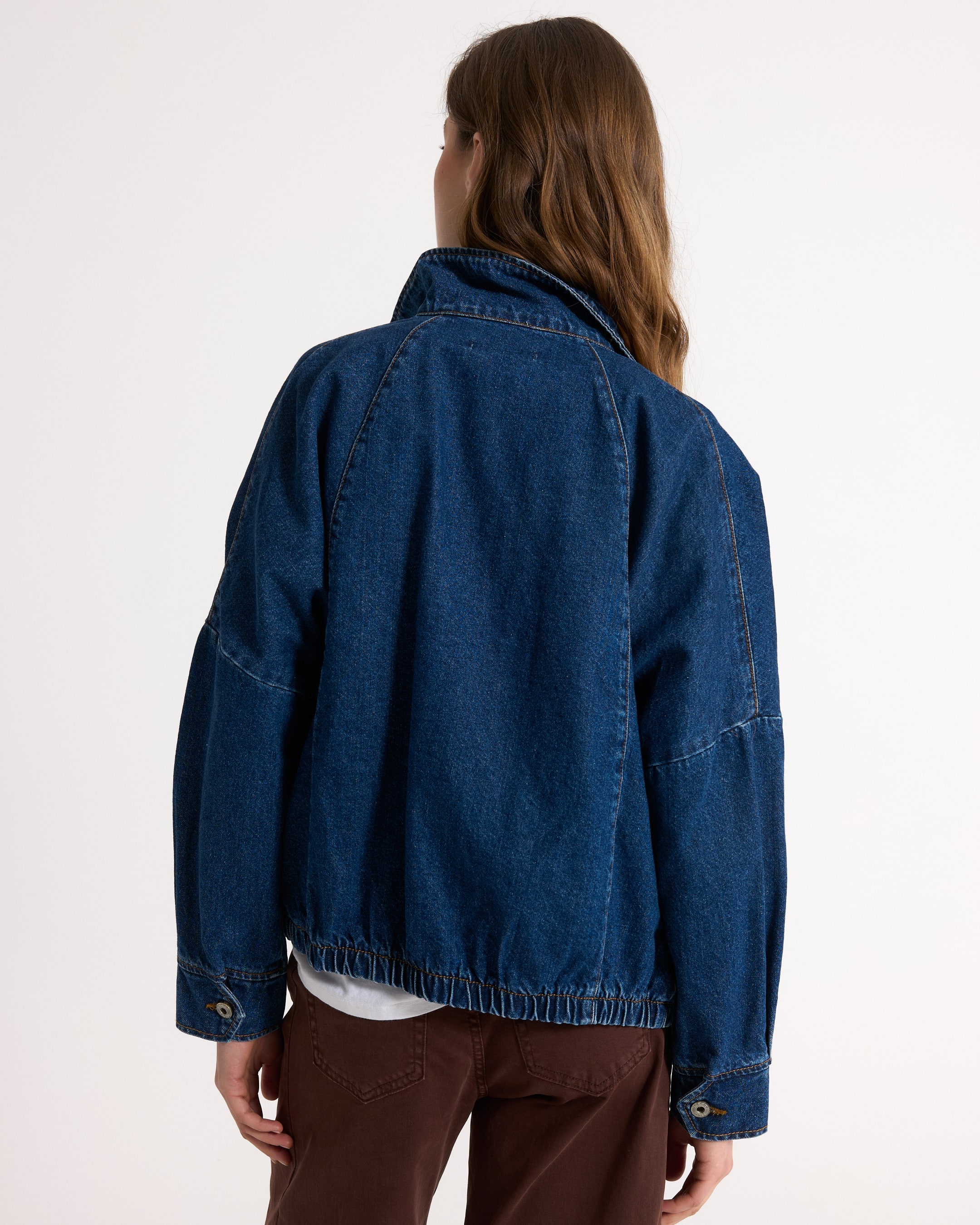 spijkerjasje, denim jas, blauw, oversized, elastische zoom, spijkerjacket, denim jas, blauw, elastische zoom, lange mouwen