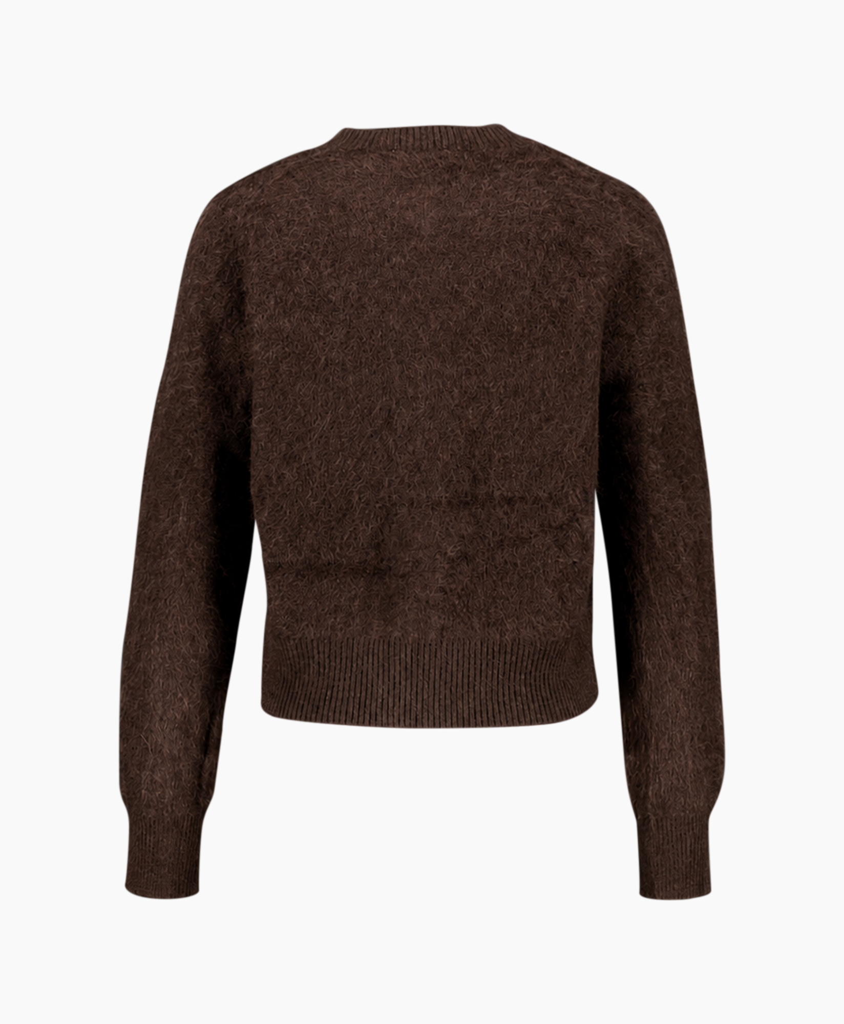 cardigan, knopslus, bruin, breipol, langarm