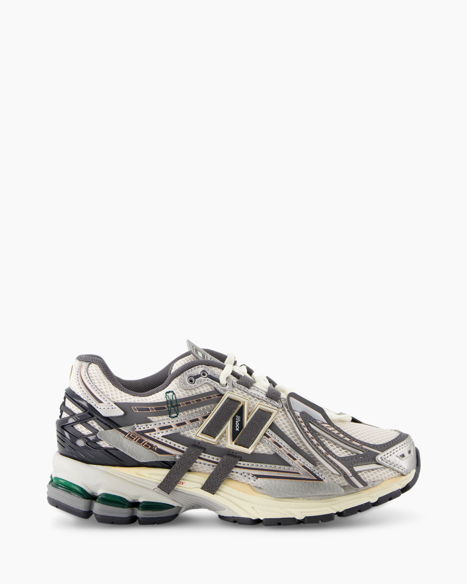 loopschoen, mesh bovenwerk, grijs, wit, sneaker