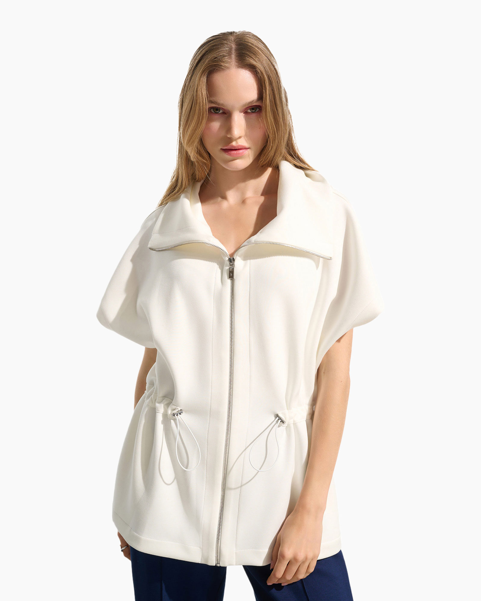 Gilet Zipped Off White