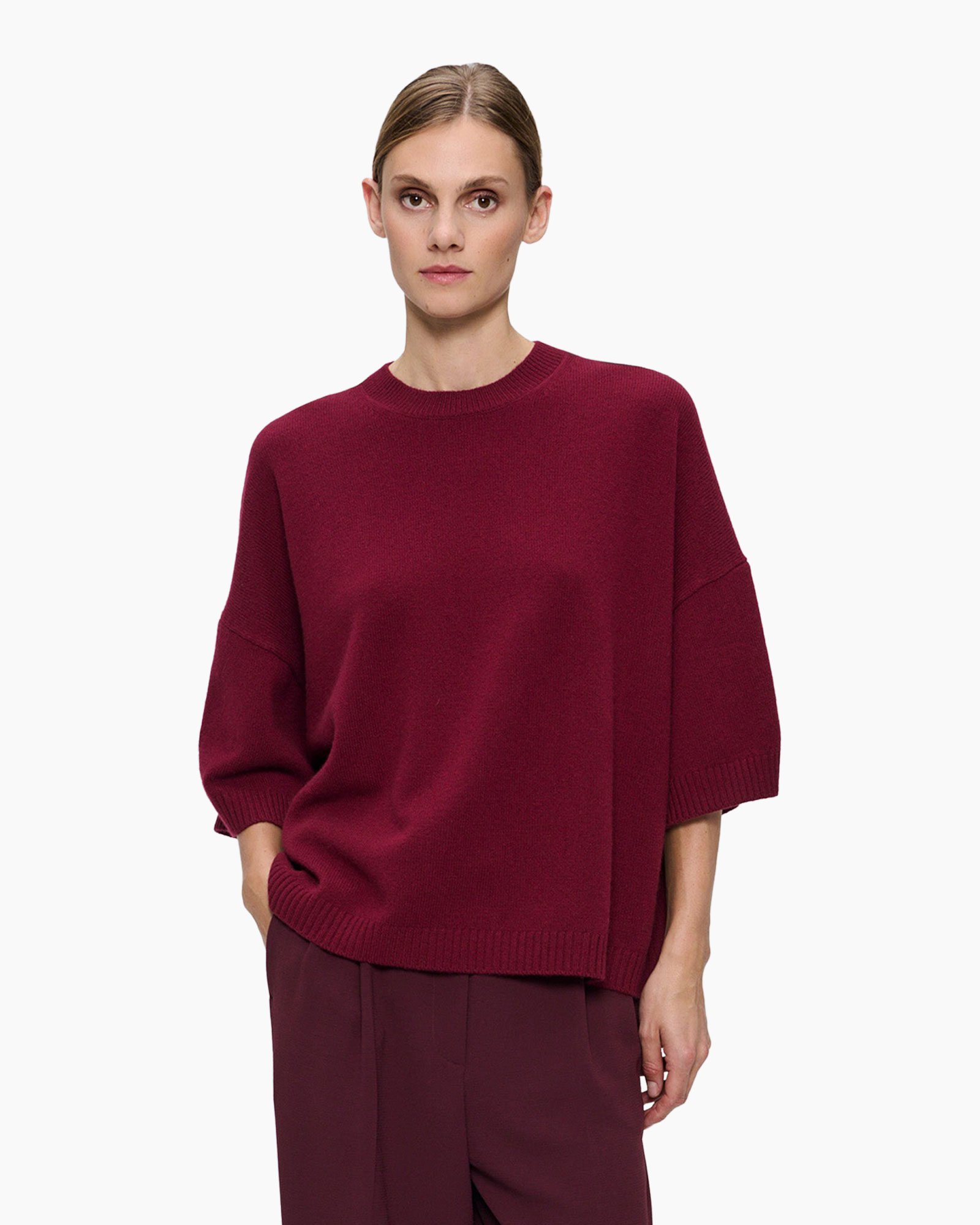 Pullover Fine Wool Dawson Bordeaux
