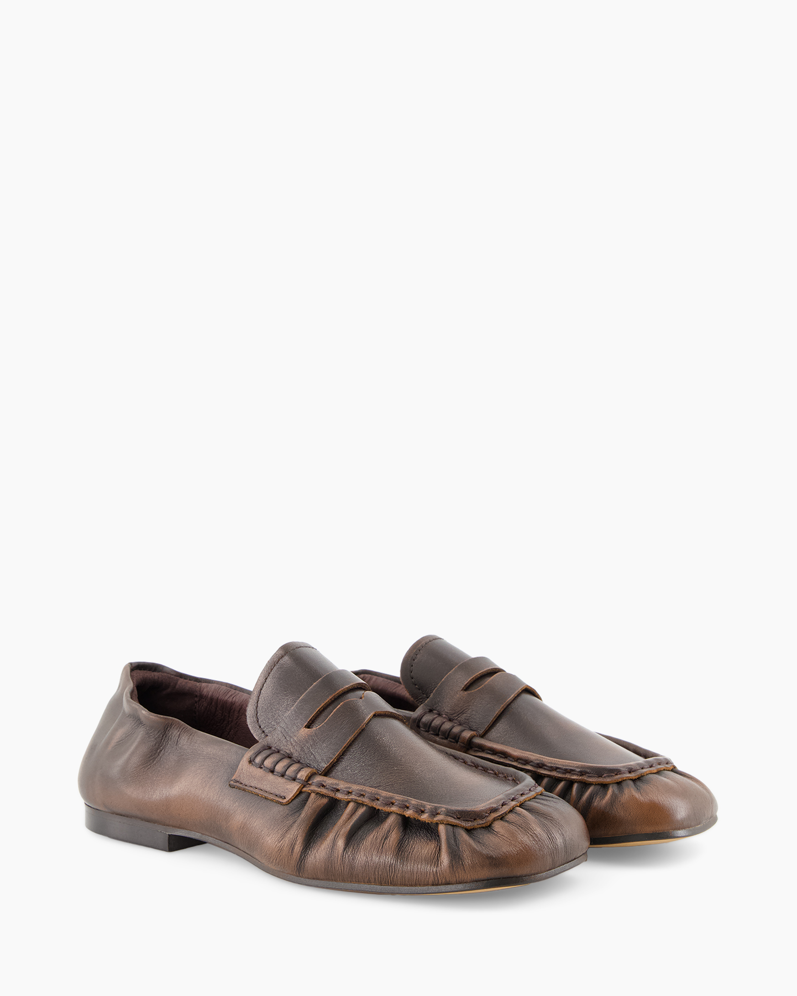loafers, moccasins, bruin, leer, slip-on