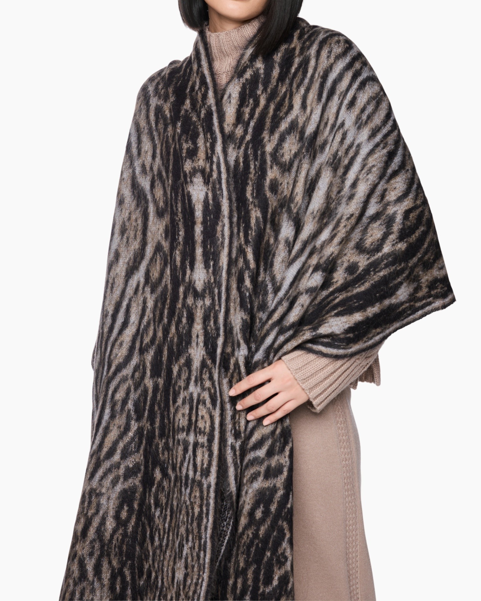 sjaal, omslag, dierprint, luipaardpatroon, nekwarmer/accessoire