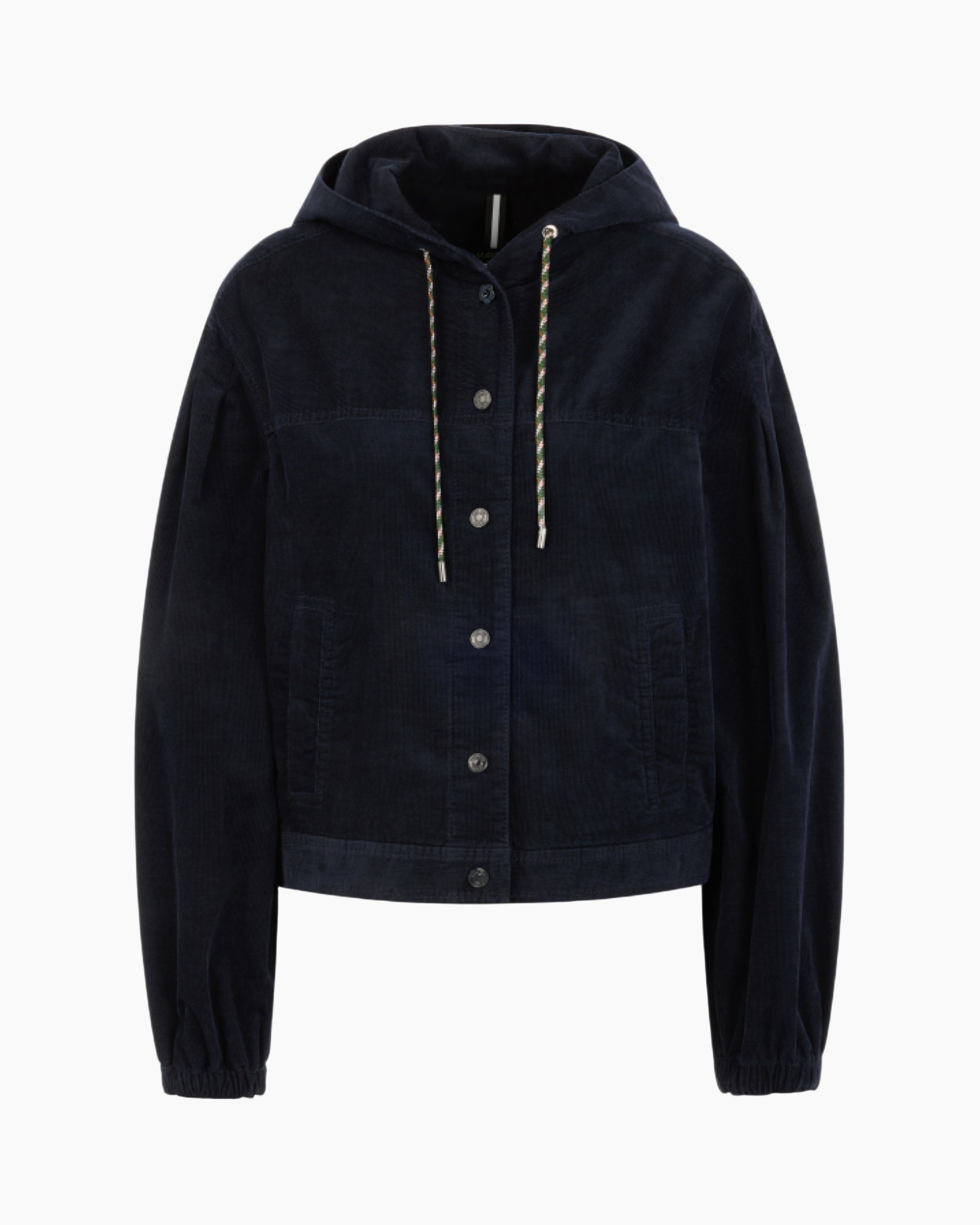 hooded, corduroy, donkerblauw, knopsluiting, zakken