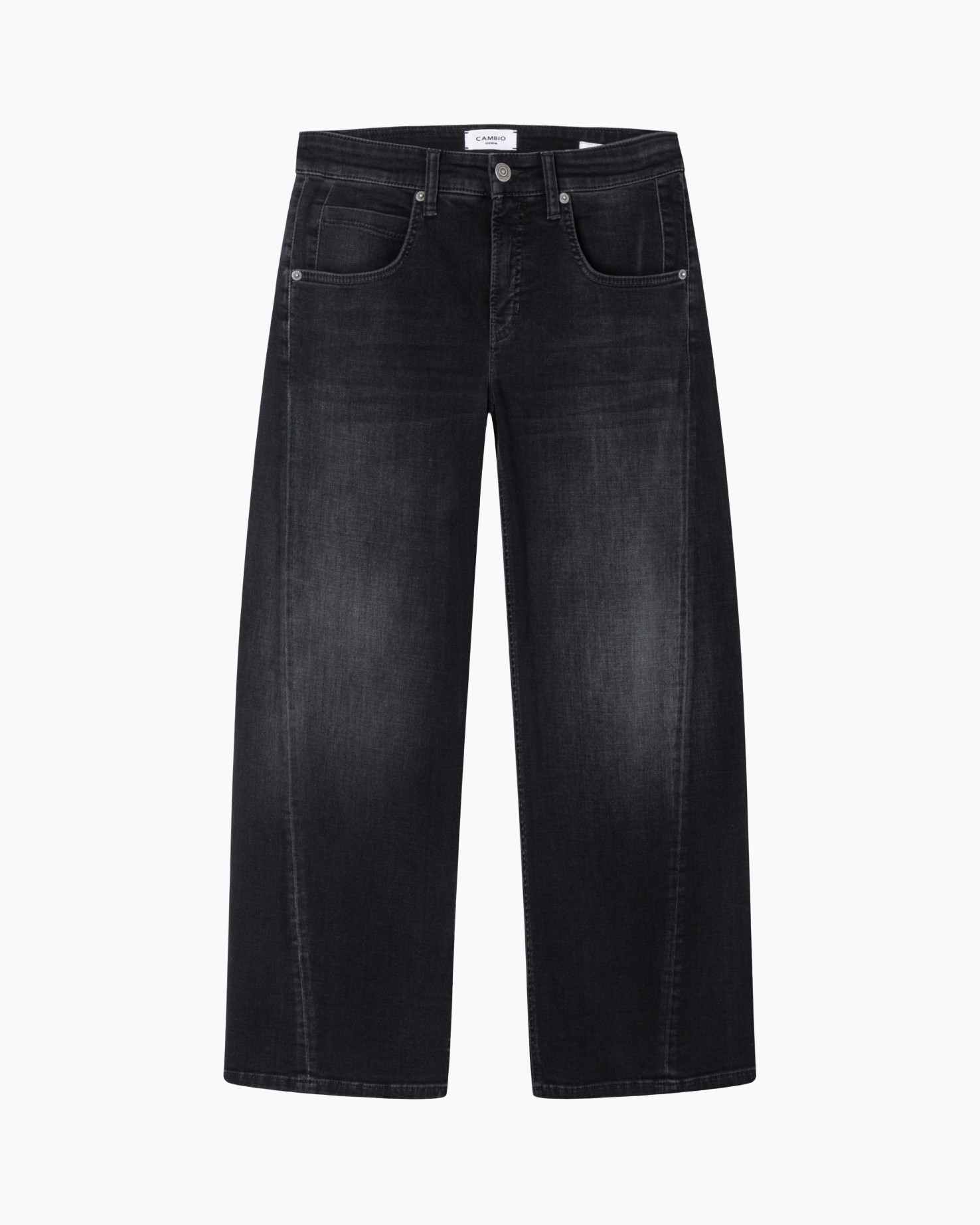 spijkerbroek, wijdere pasvorm, denim, zwart, wasbeurt diffuus