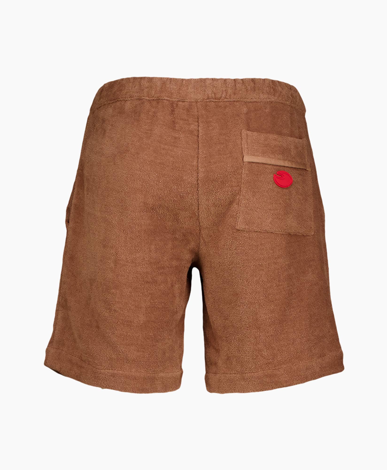 shorts, linen, bruin, elastische tailleband, effen