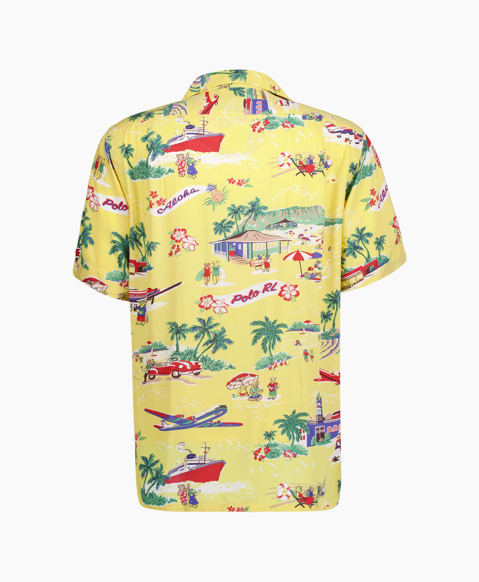 Overhemd Eco Rayon Hawai Printed Geel