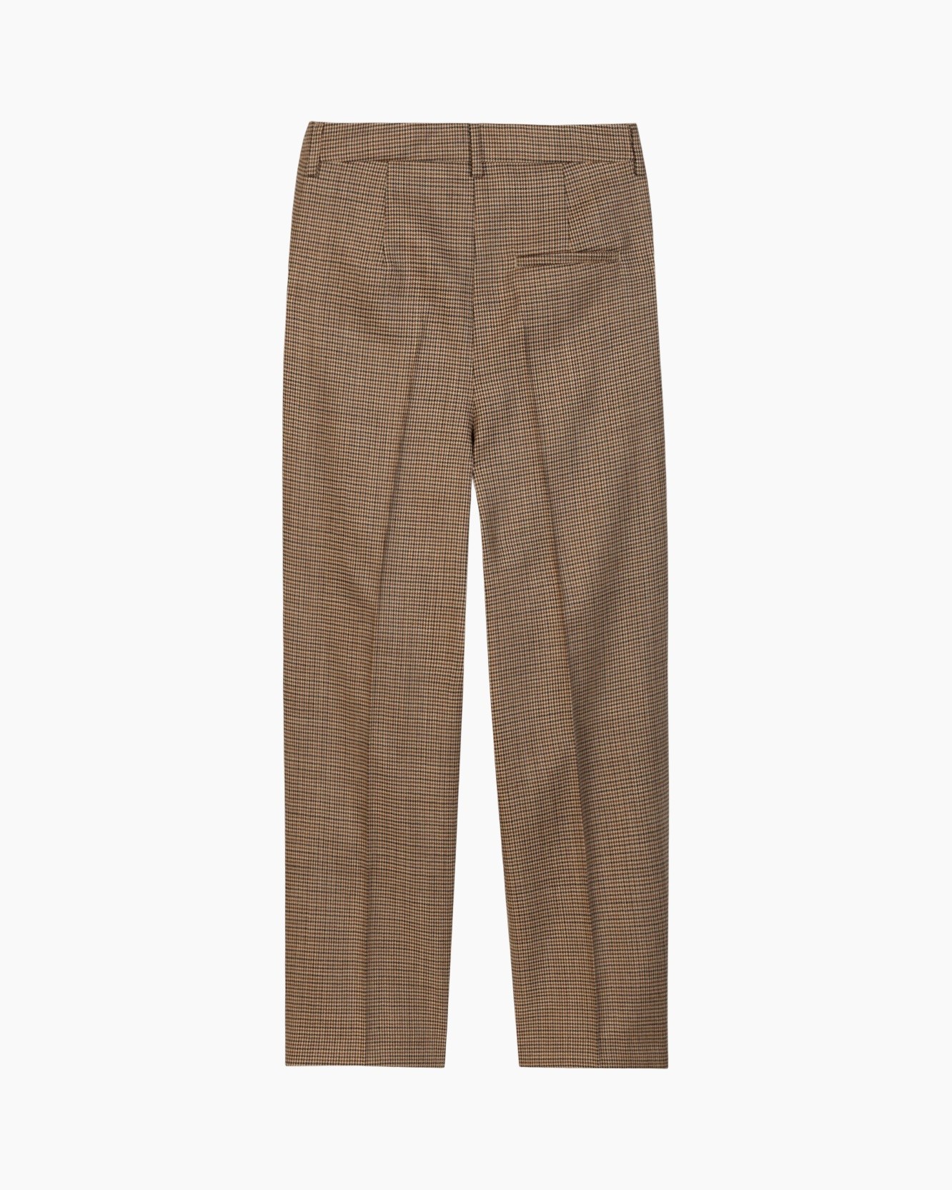 broek, broek, ruit, houndsstooth, bruin