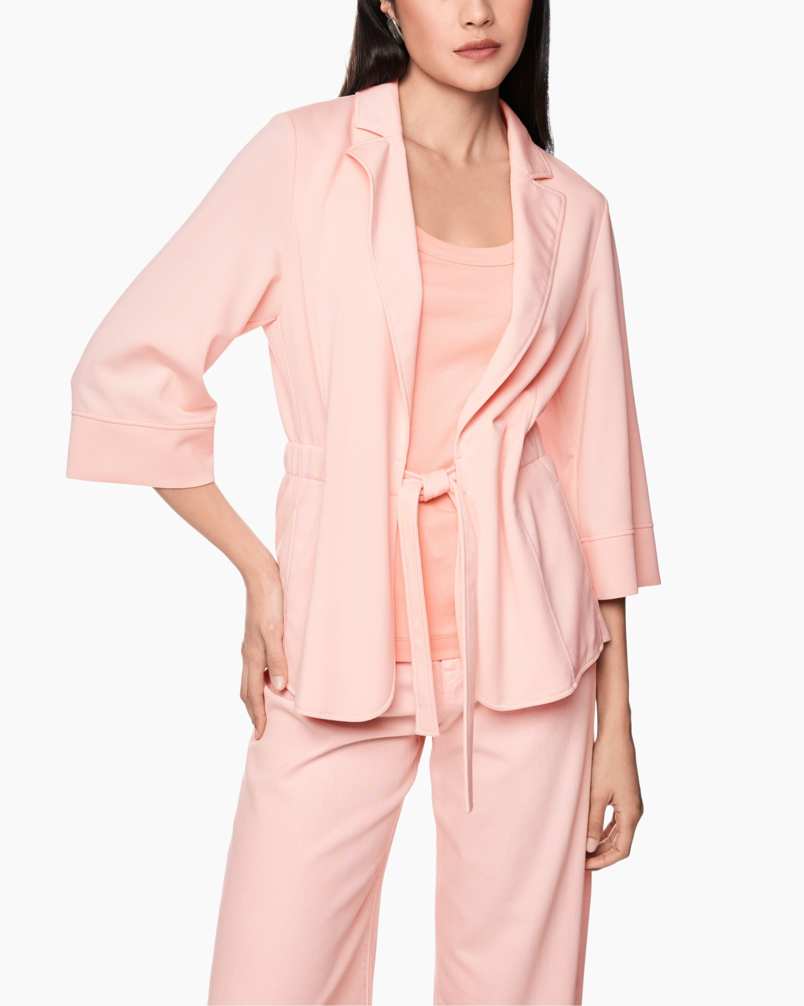 blazer, jacket, peach, loungewear, belted