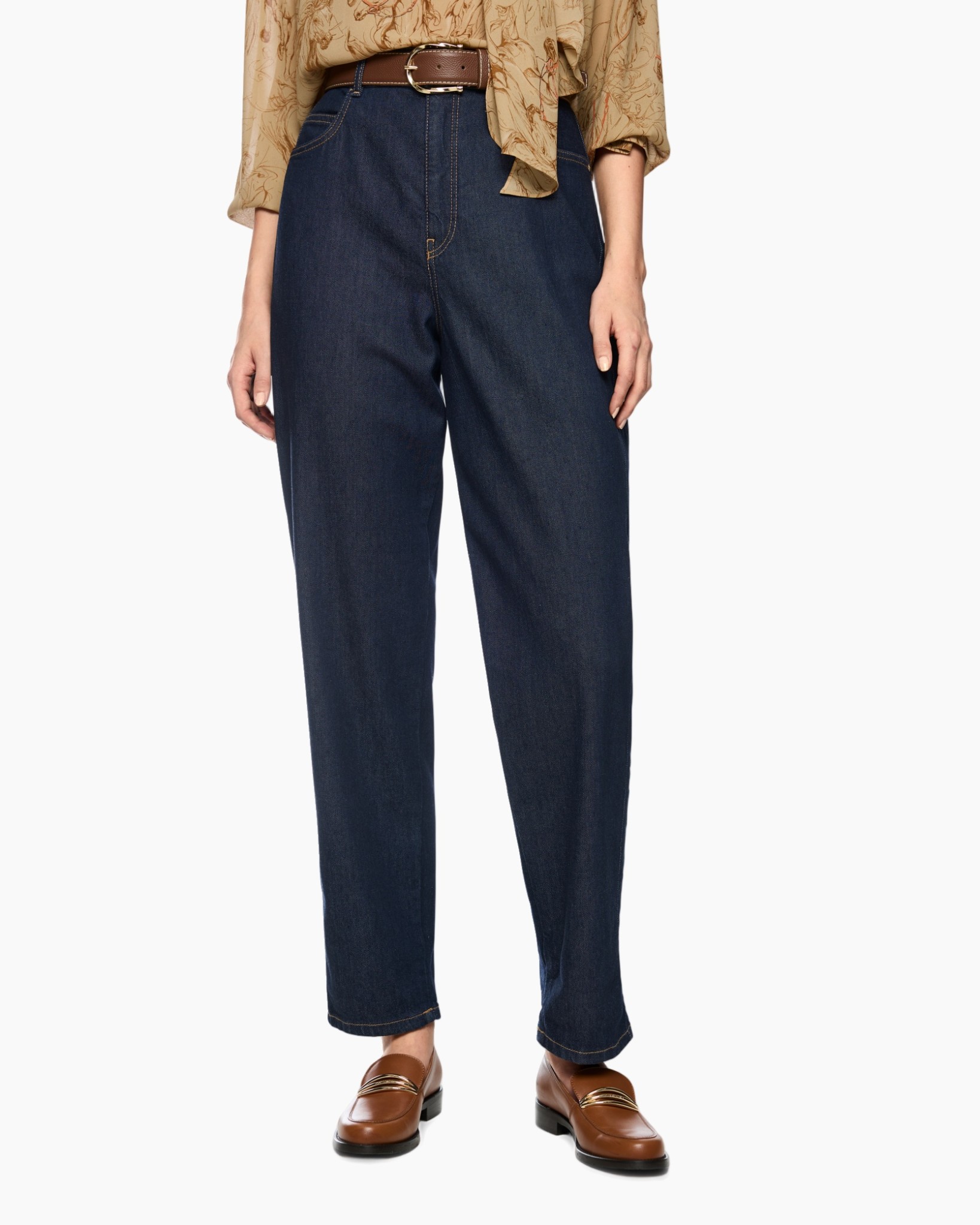 denim, spijkerbroek, wijd, broek, hoge taille?