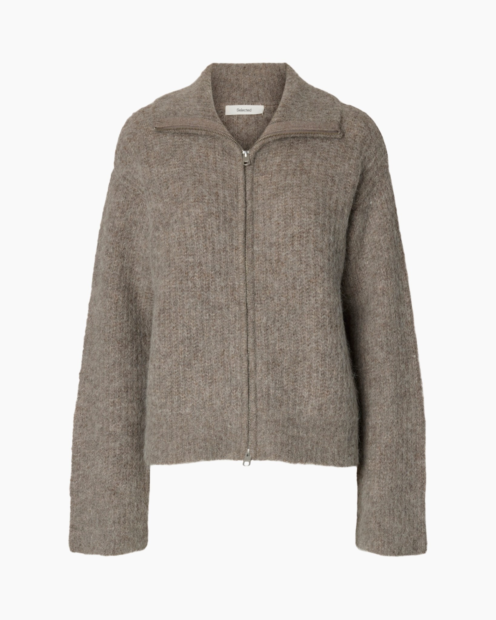 vest_cardigan, rushort_riem, breip, taupe_kleuring, lange_mouw