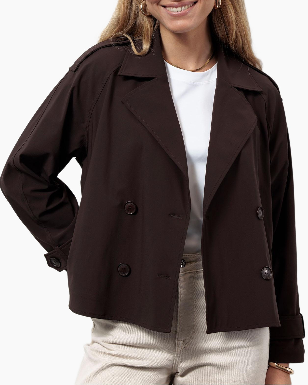 Mantel Cato Bonded Trenchcoat Donker Bruin