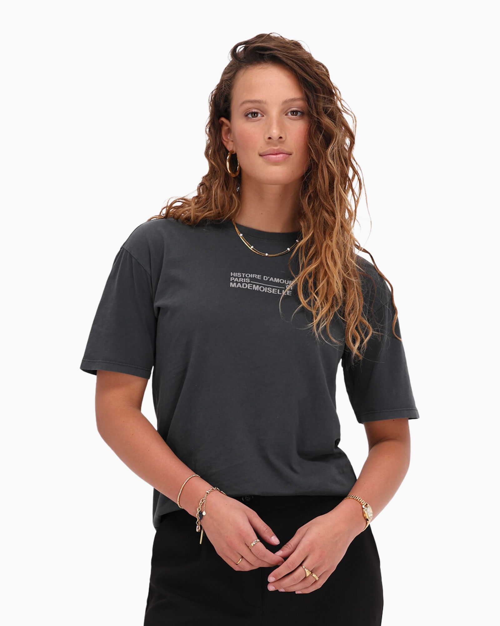 T-shirt Mj12284 midden grijs