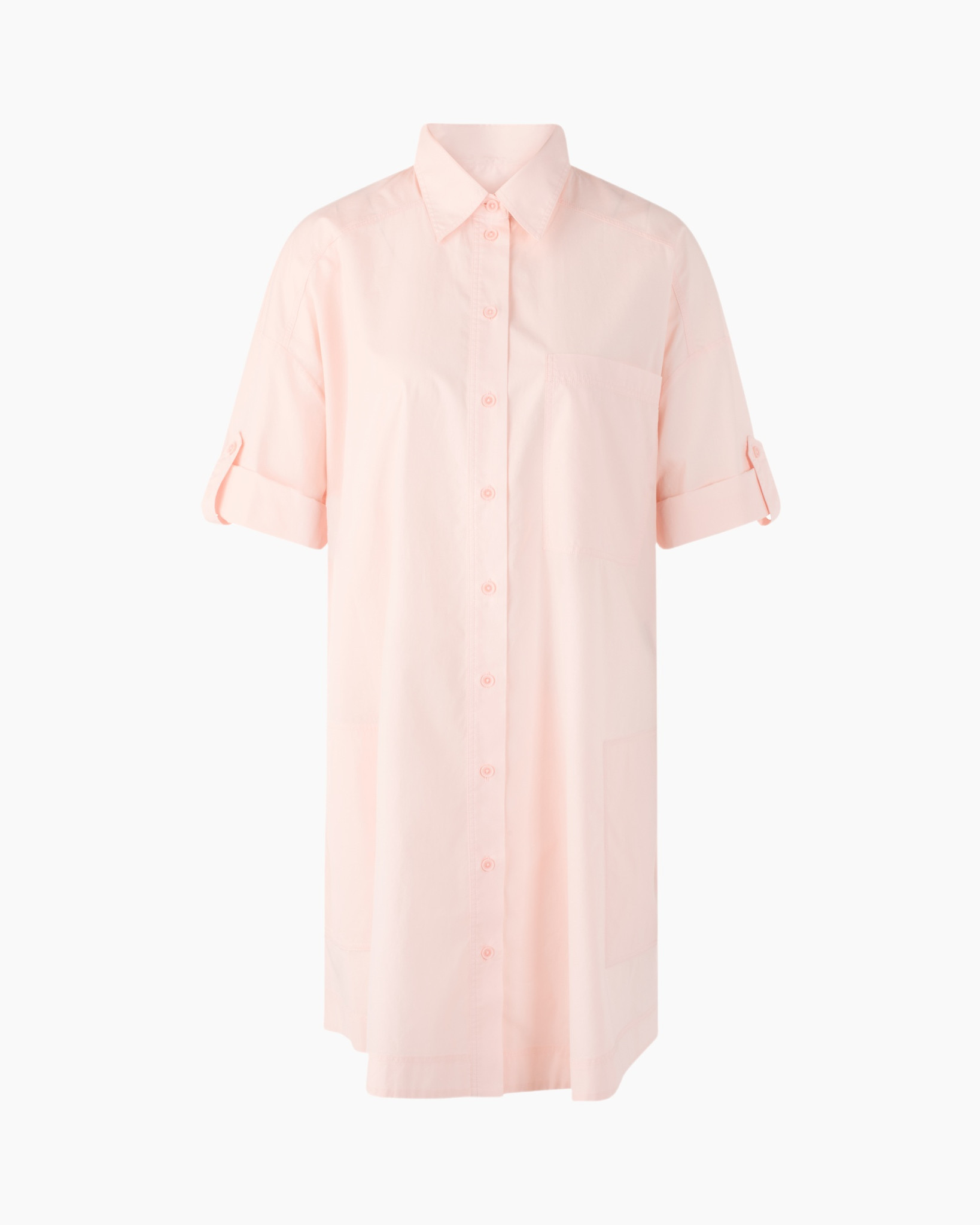 hemd, knopenclosing, roze, korte mouwen, jurkachtig overhemd