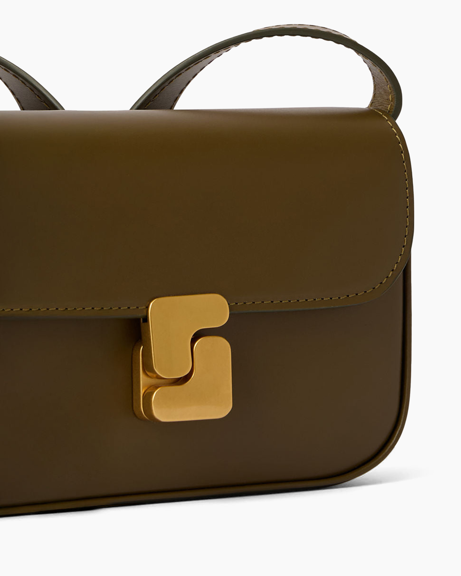 handbag, brown, leather, golden clasp, crossbody