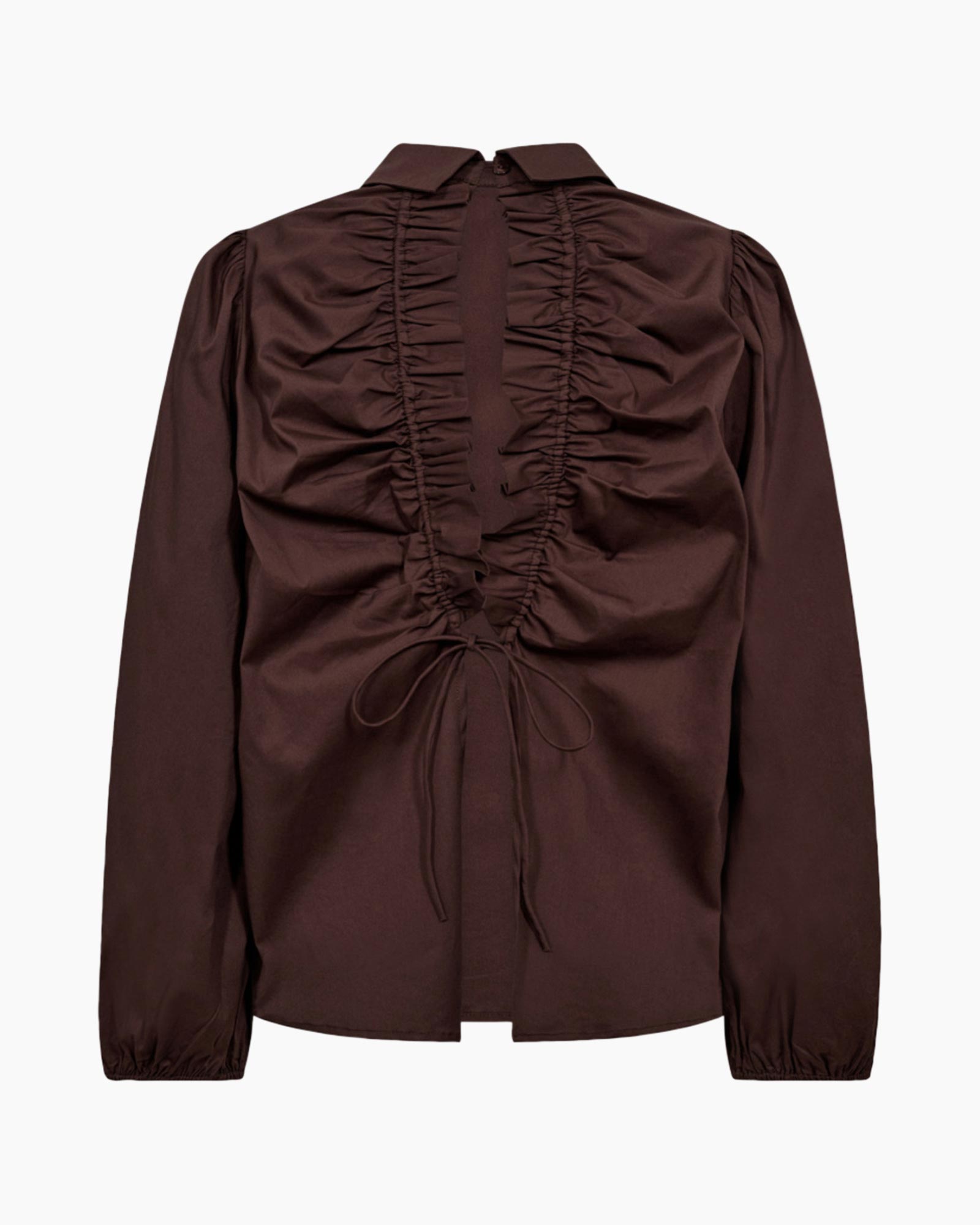 Blouse Sanna Drawstring Donker Bruin