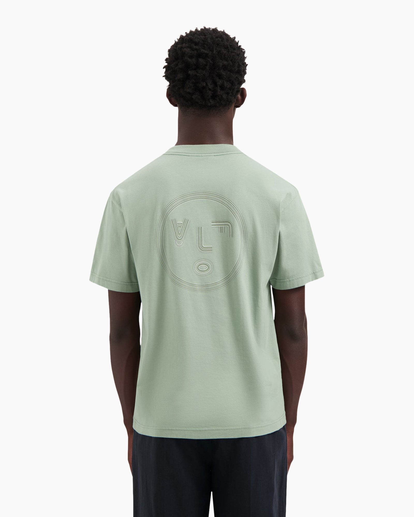 T-shirt Korte Mouw Lined Face Groen