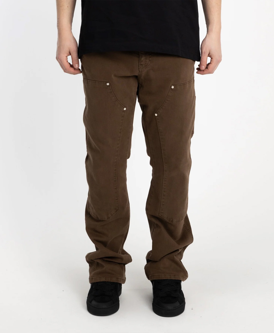 Flaneur Homme Jeans Carpenter Flared Jeans Donker Bruin