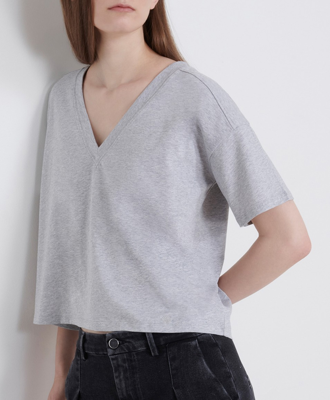 Loulou Studio T-shirt Korte Mouw Faaa Grijs