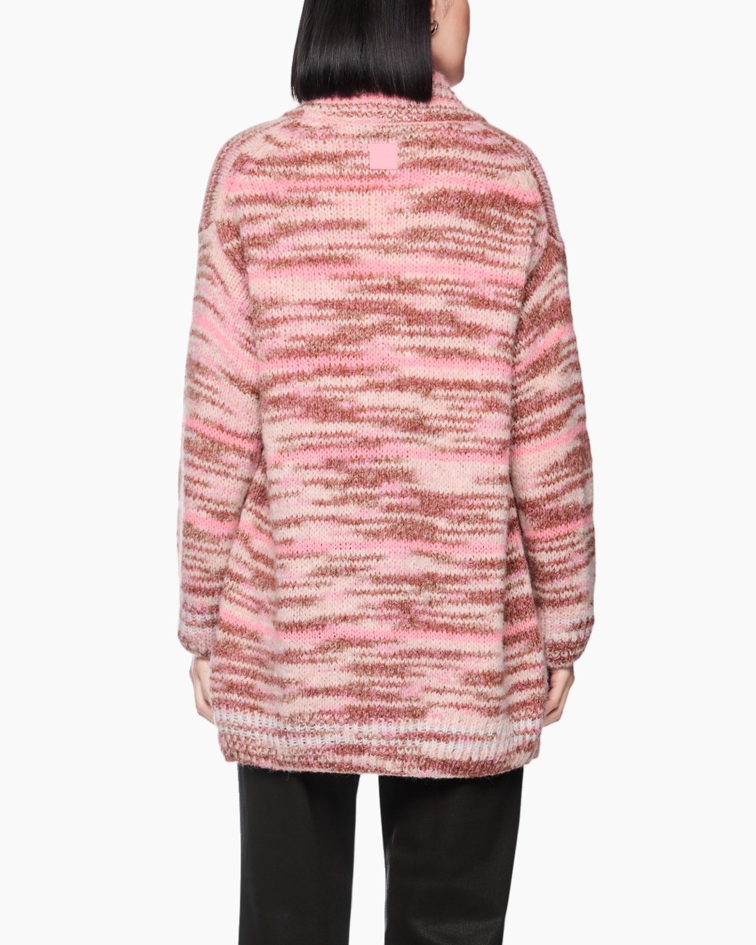 cardigan, roze, gestreept, zacht, lossere pasvorm