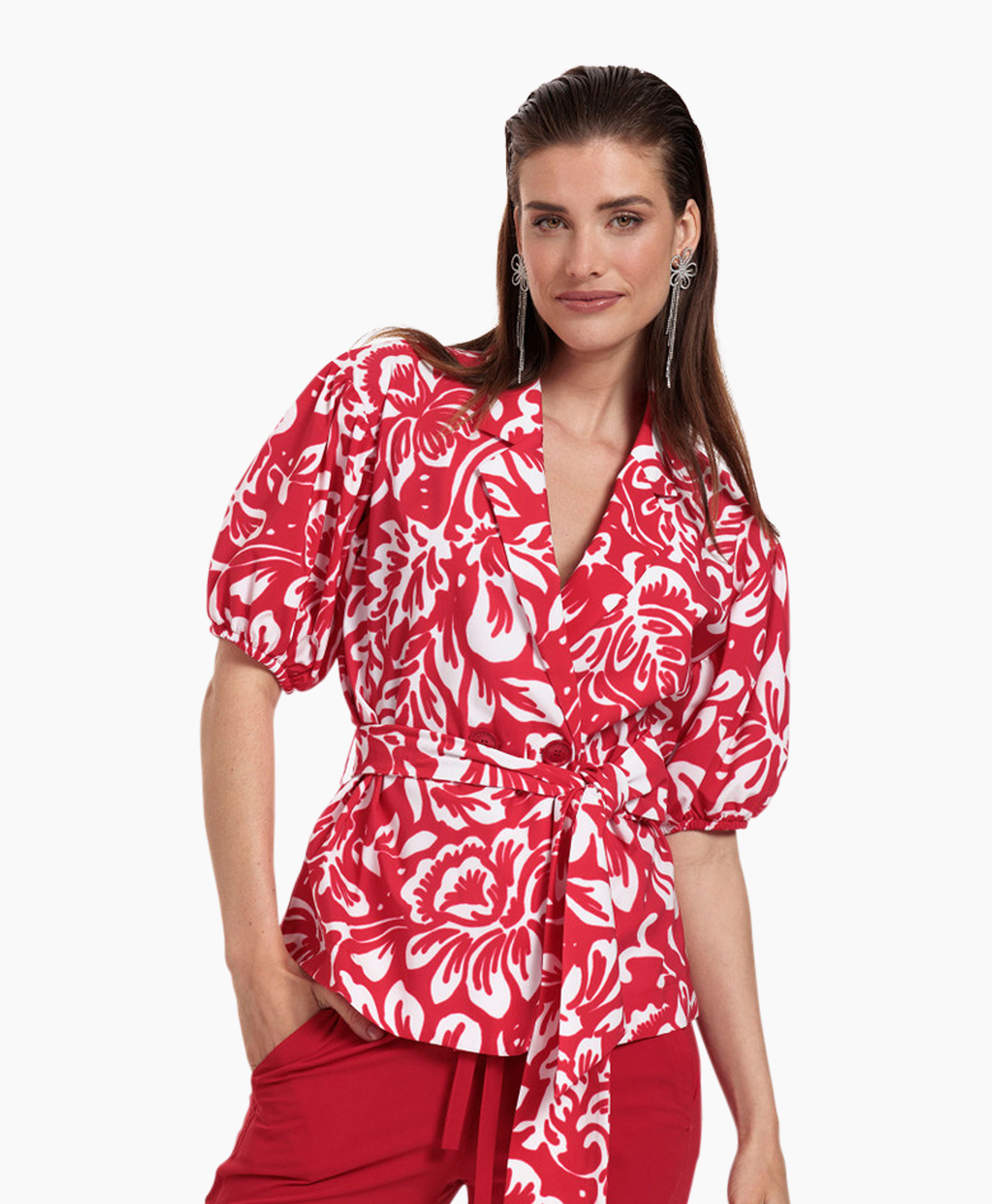 Blazer Elise Flower Blazer Rood