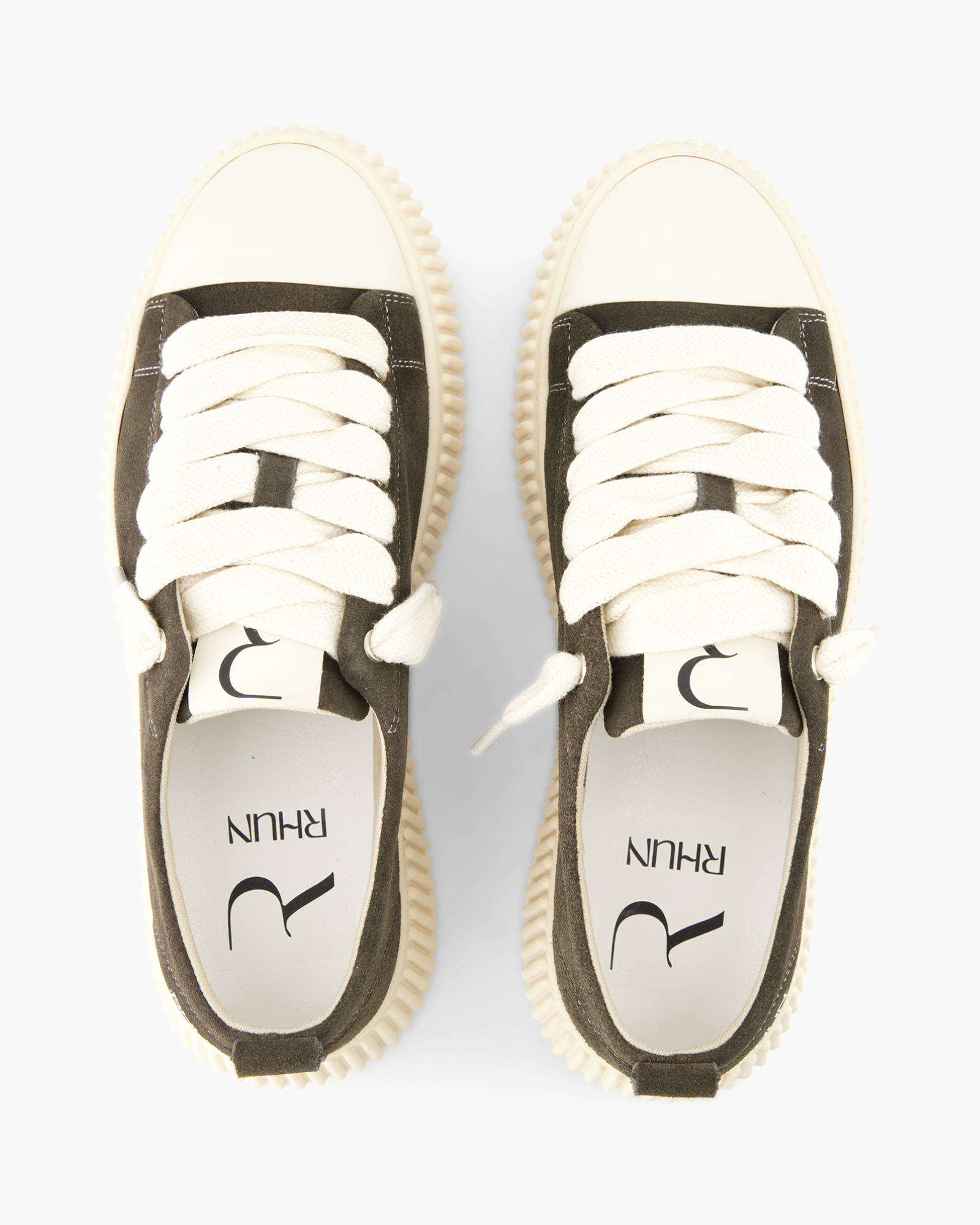 sneakers, veterschoenen, canvas, crème, tweekleurig