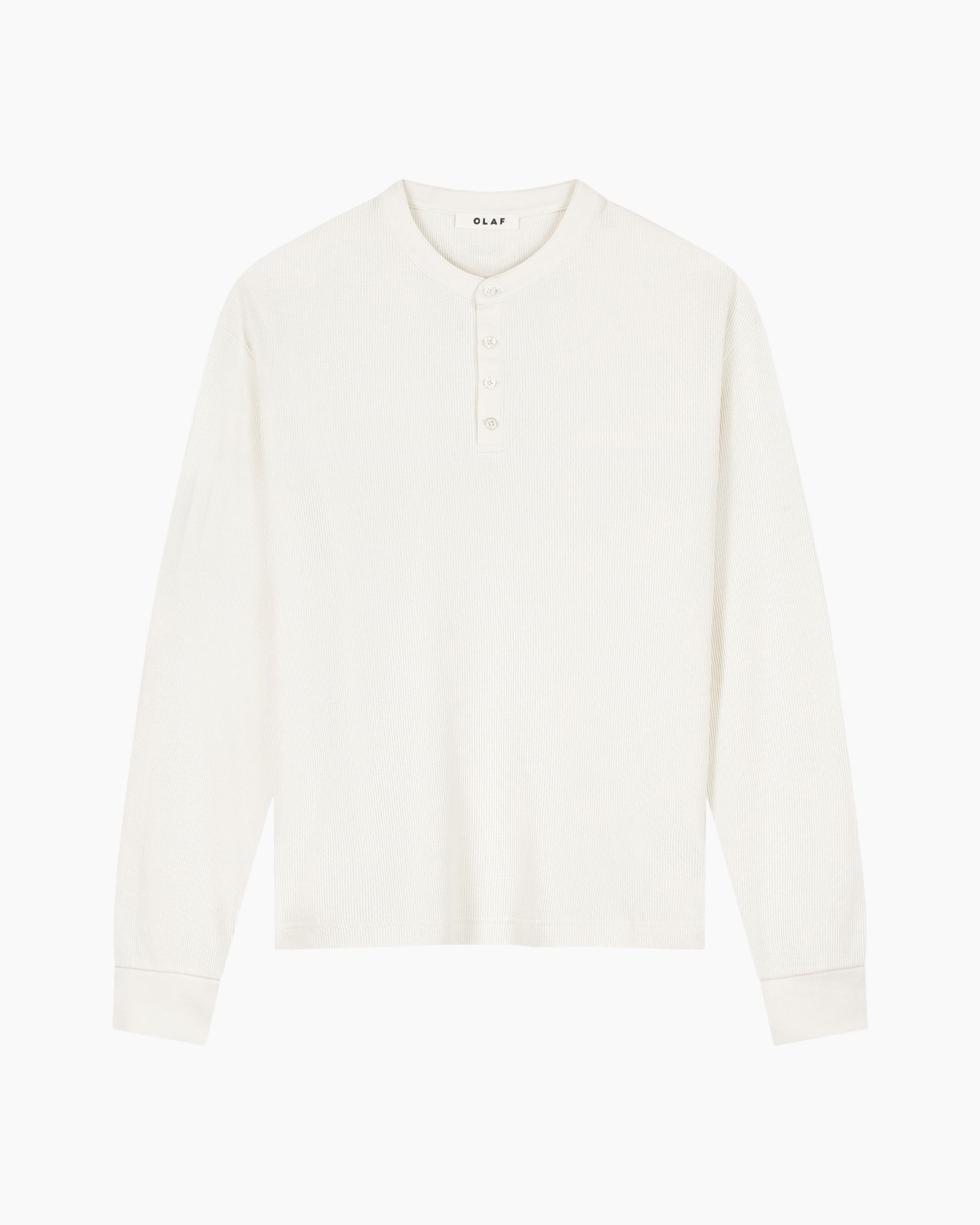 henley, lange mouw, crepe, effen, top