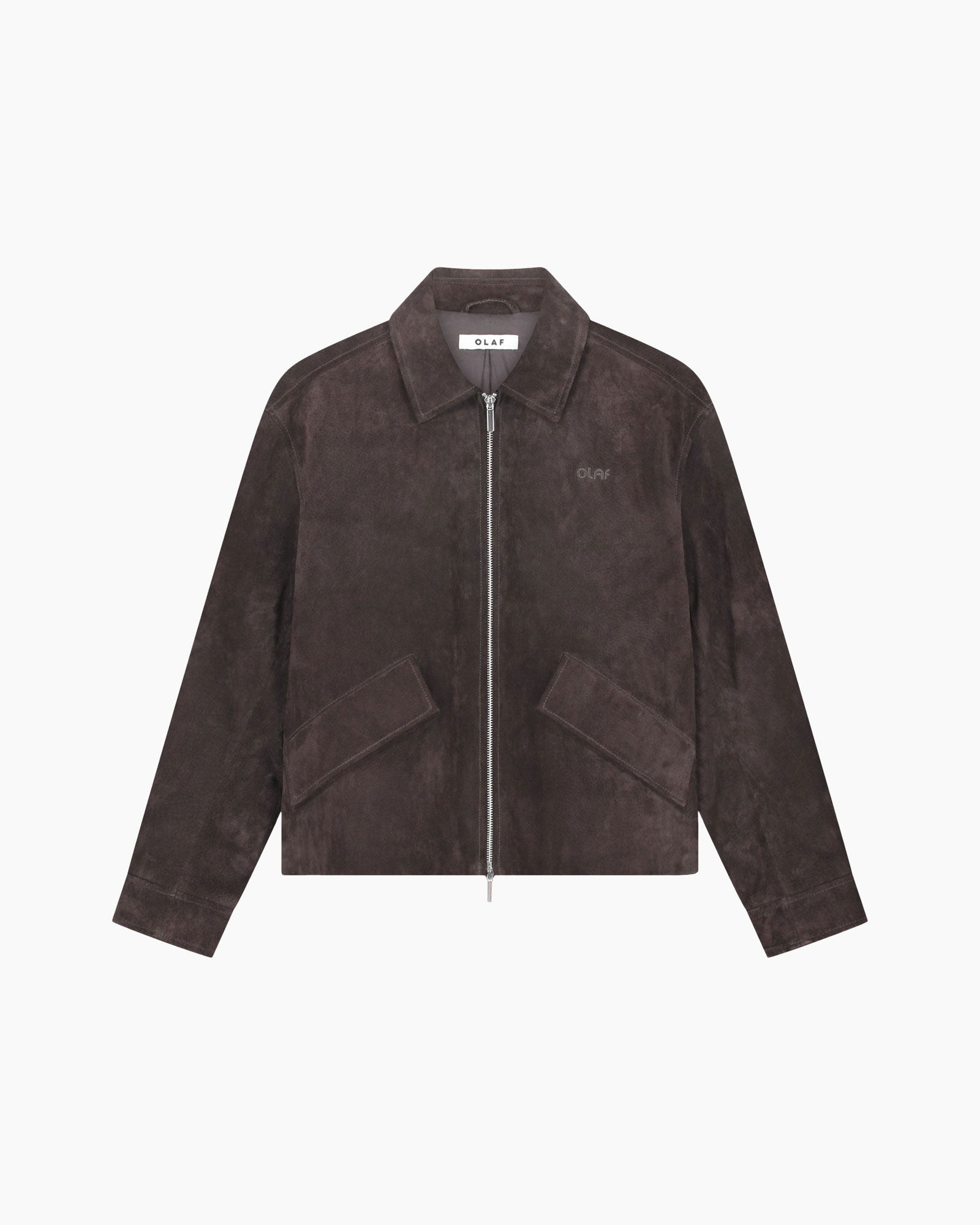 jas, suede, biker, rits, zakken