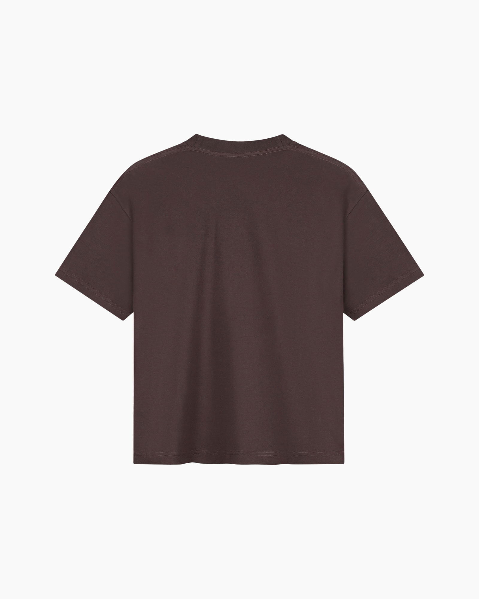 t-shirt, korte mouw, bruin, katoen, achterkant