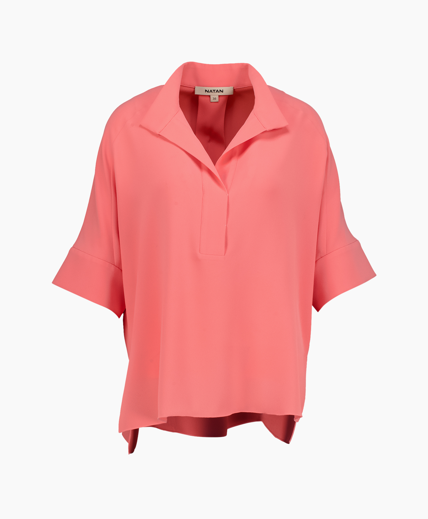 top, short-sleeve, v-neck, blouse, pink