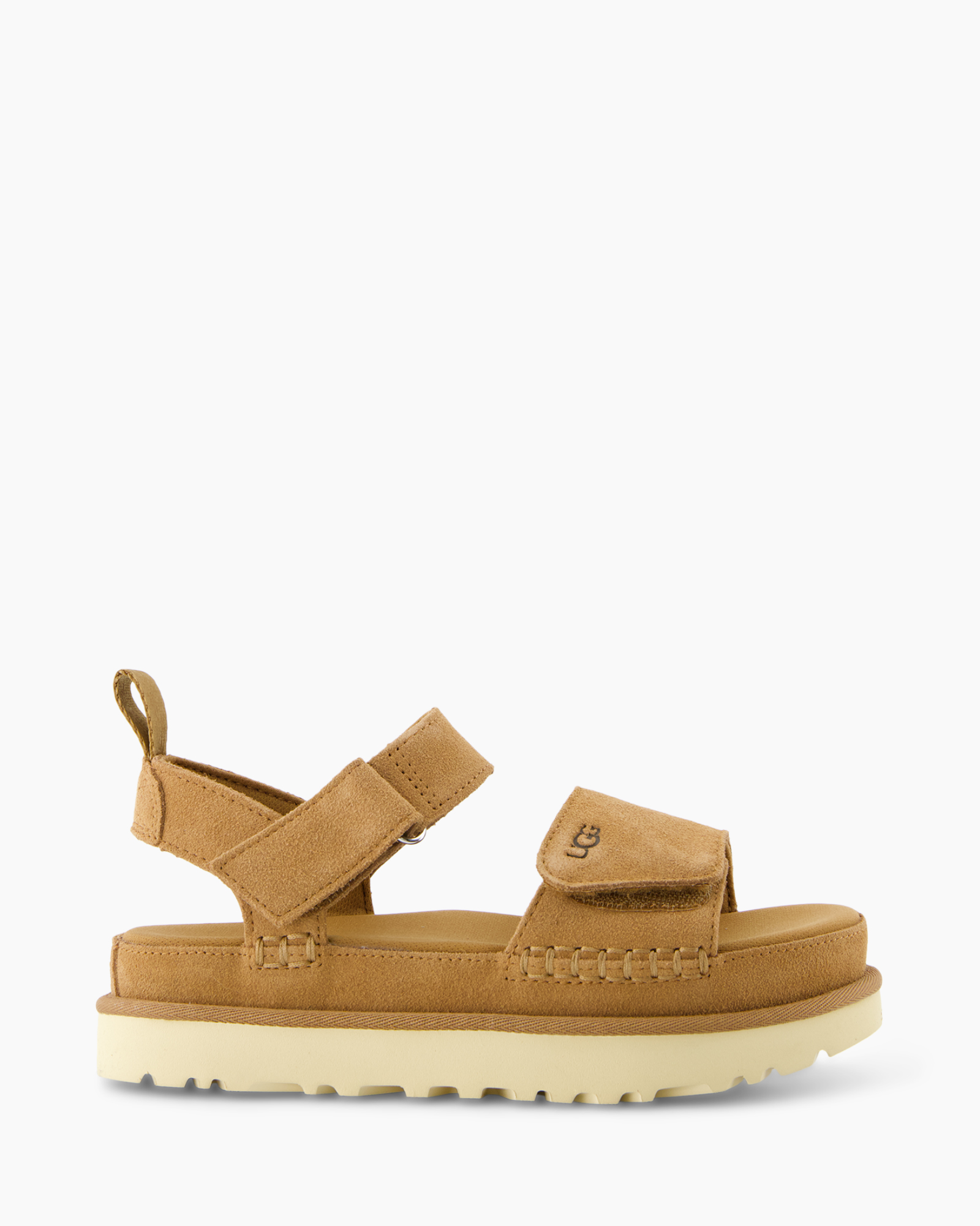 sandalen, bandjes, suede, tan, klittenband