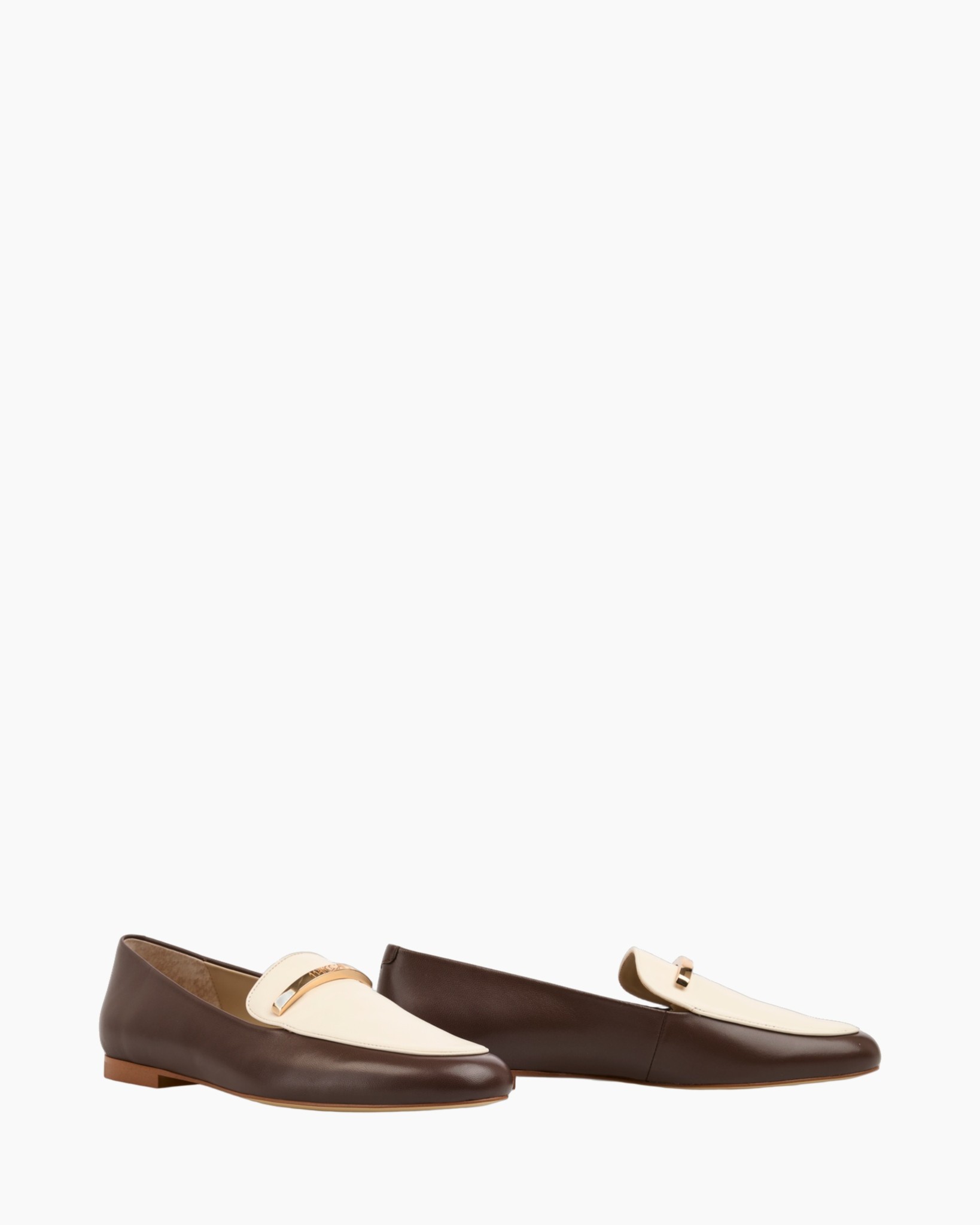 loafer, tweekleurig, bruin, loafers, leer