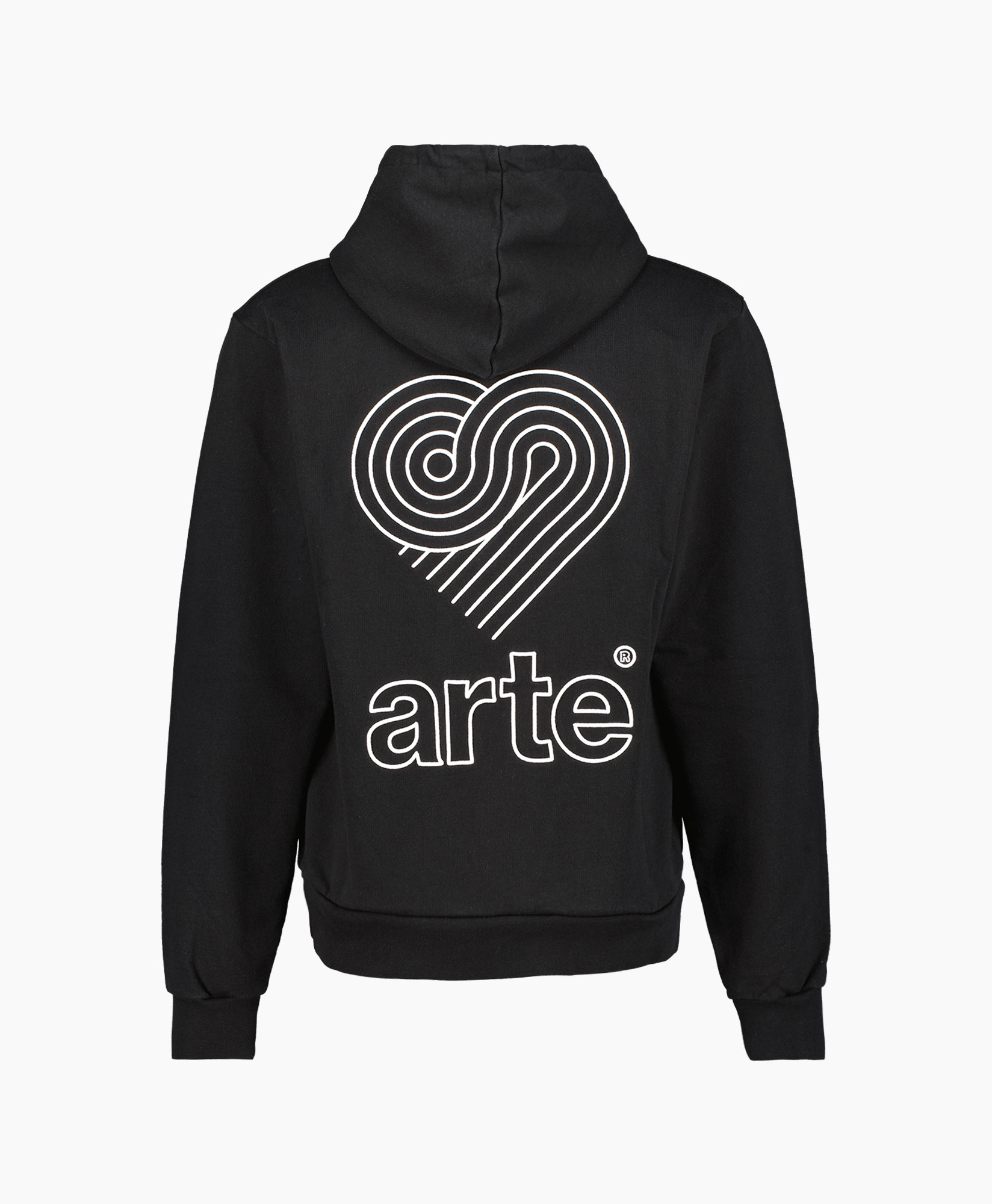 Arte Antwerp Hoodie Back Stripes Heart Zwart