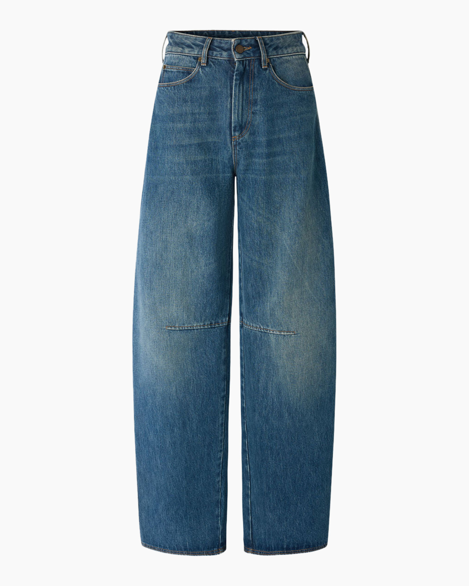 jeans, denim, wijdte-pijp, blauw, broek