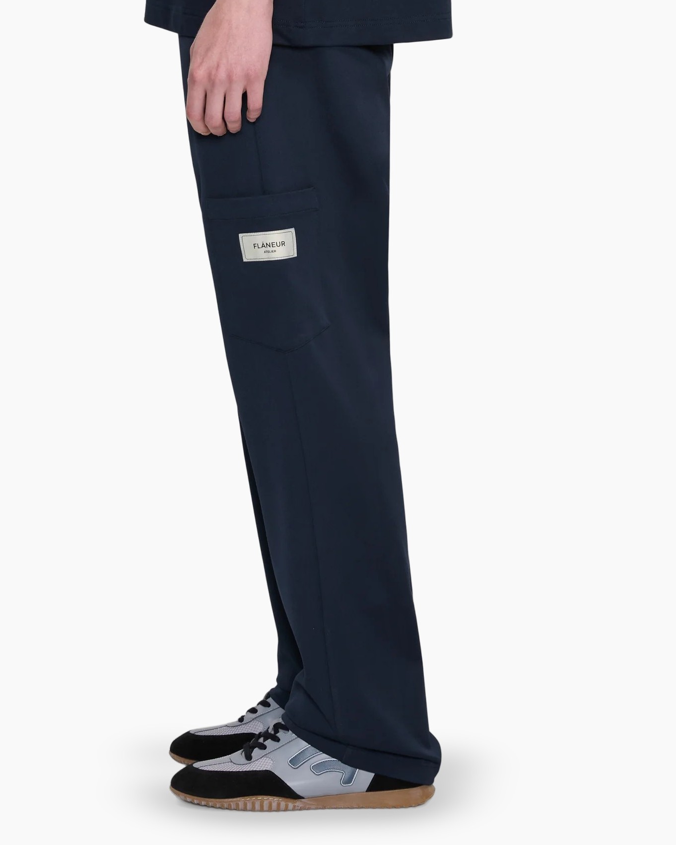 broek,  cargozak, touwtje, slouchy pasvorm, marineblauw