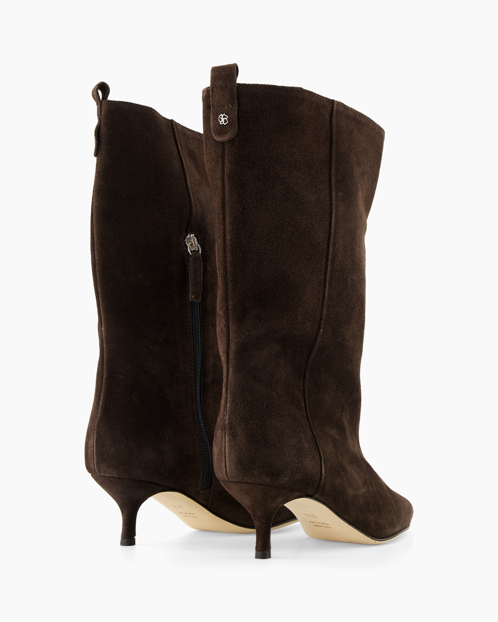 laarzen, enkellaarzen, bruin, suede, rits