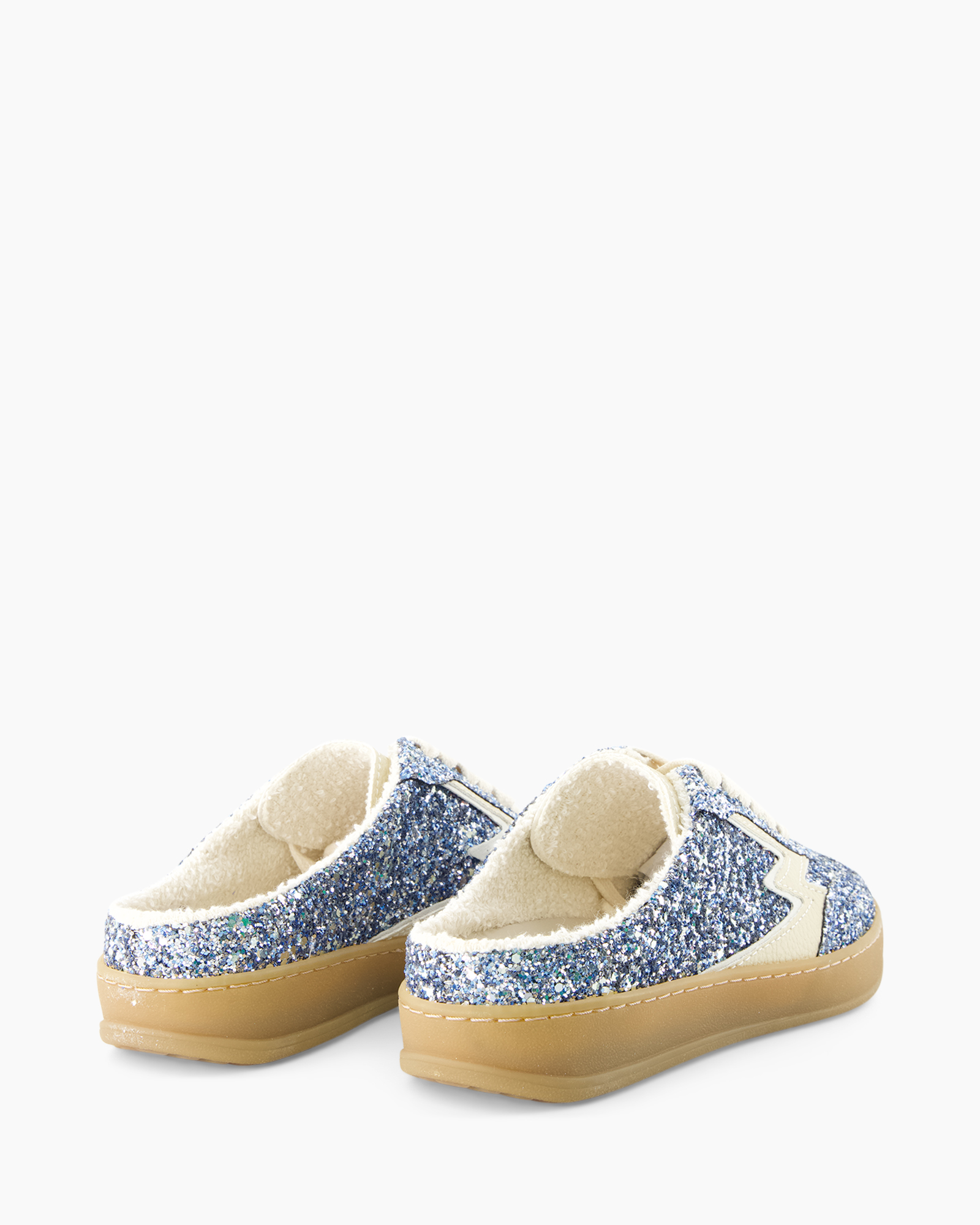 slippers, glitter, blauw, sparkly, kinderen