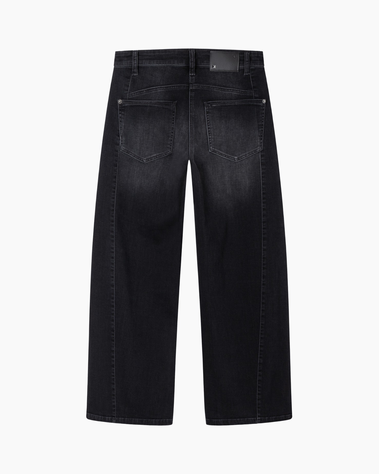 spijkerbroek, wijdere pasvorm, denim, zwart, wasbeurt diffuus