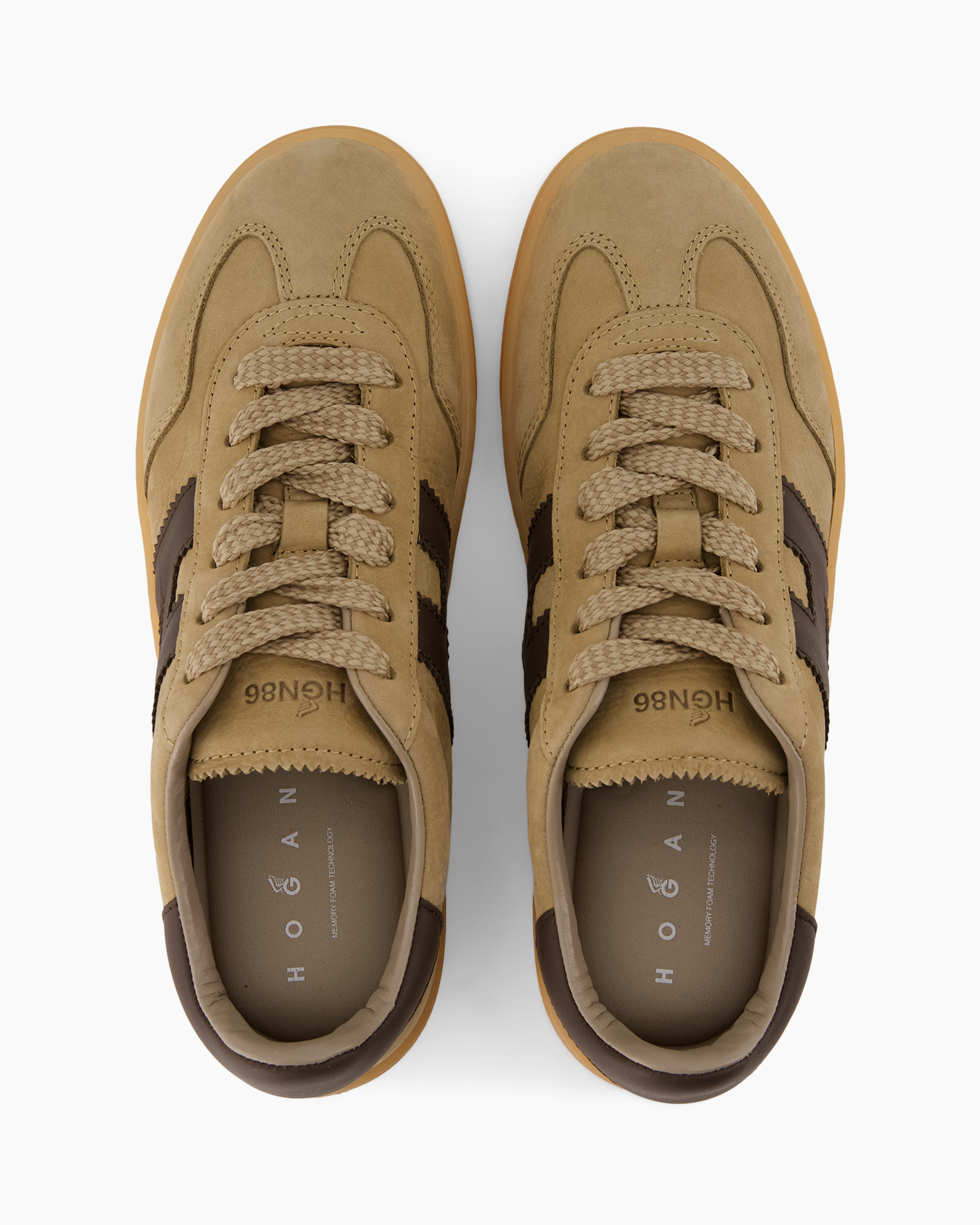 sneakers, tan, veters, suede, schoen