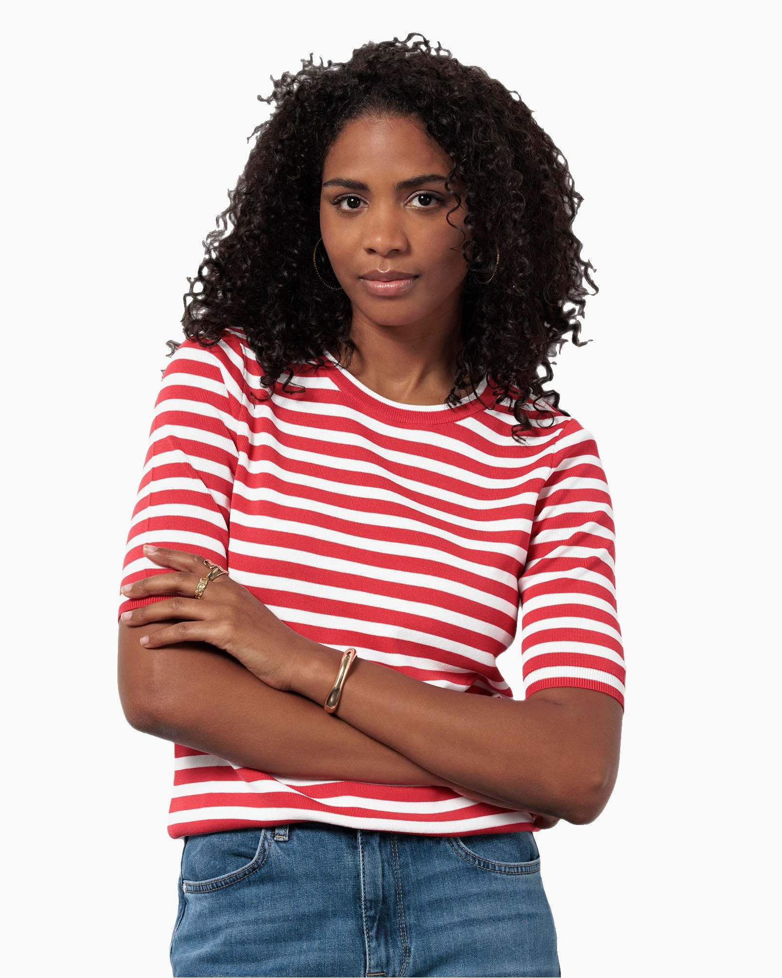 Pullover Luna Ssl Stripe Rood