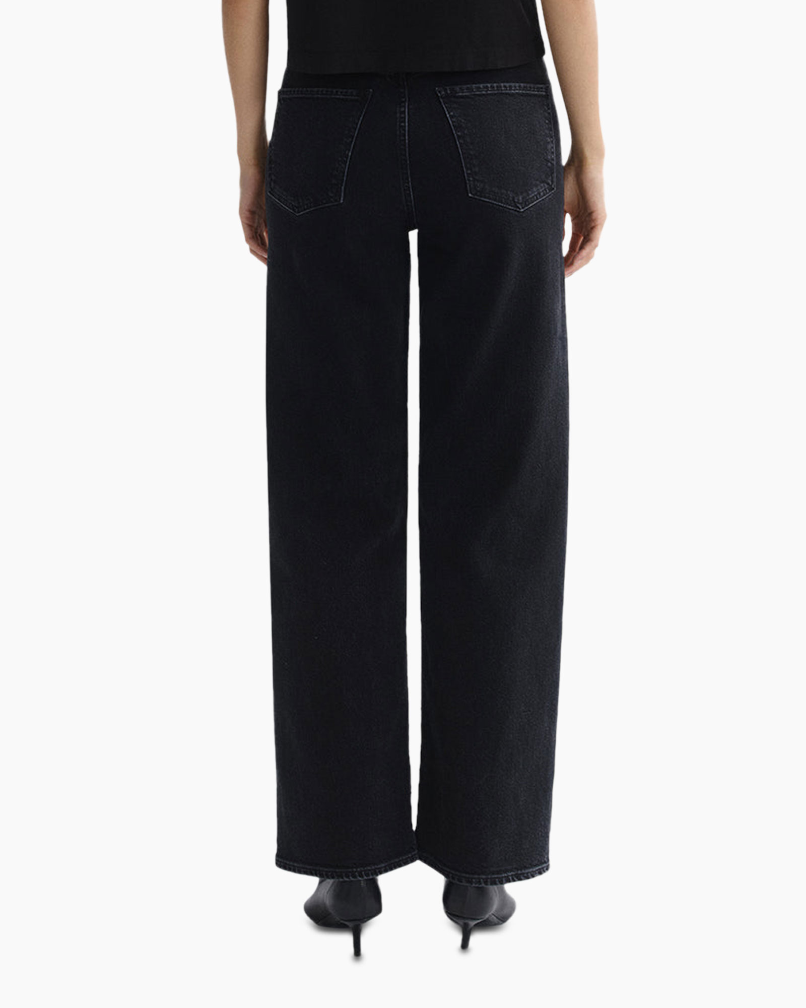spijkerbroek, zwart, lang, denim, recht model