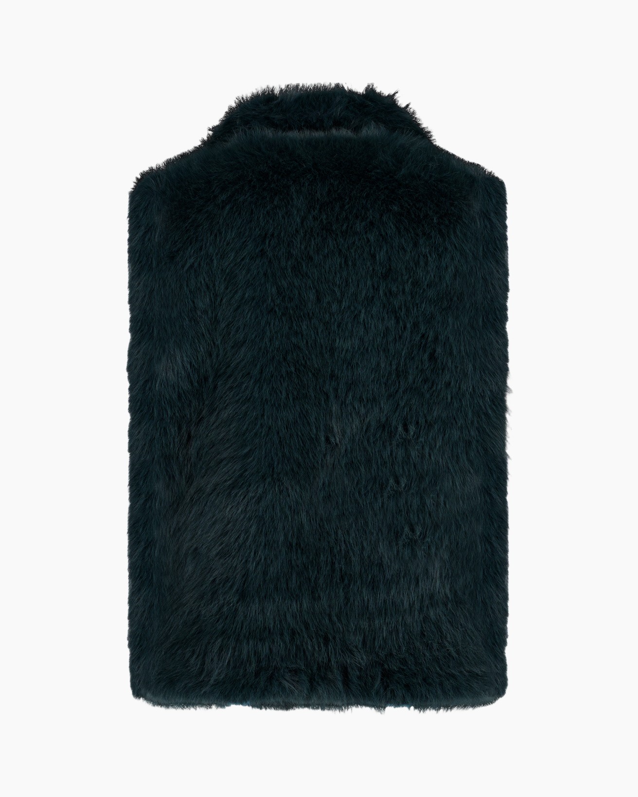 vacht, vest, gilet, donker teal, synthetische vacht