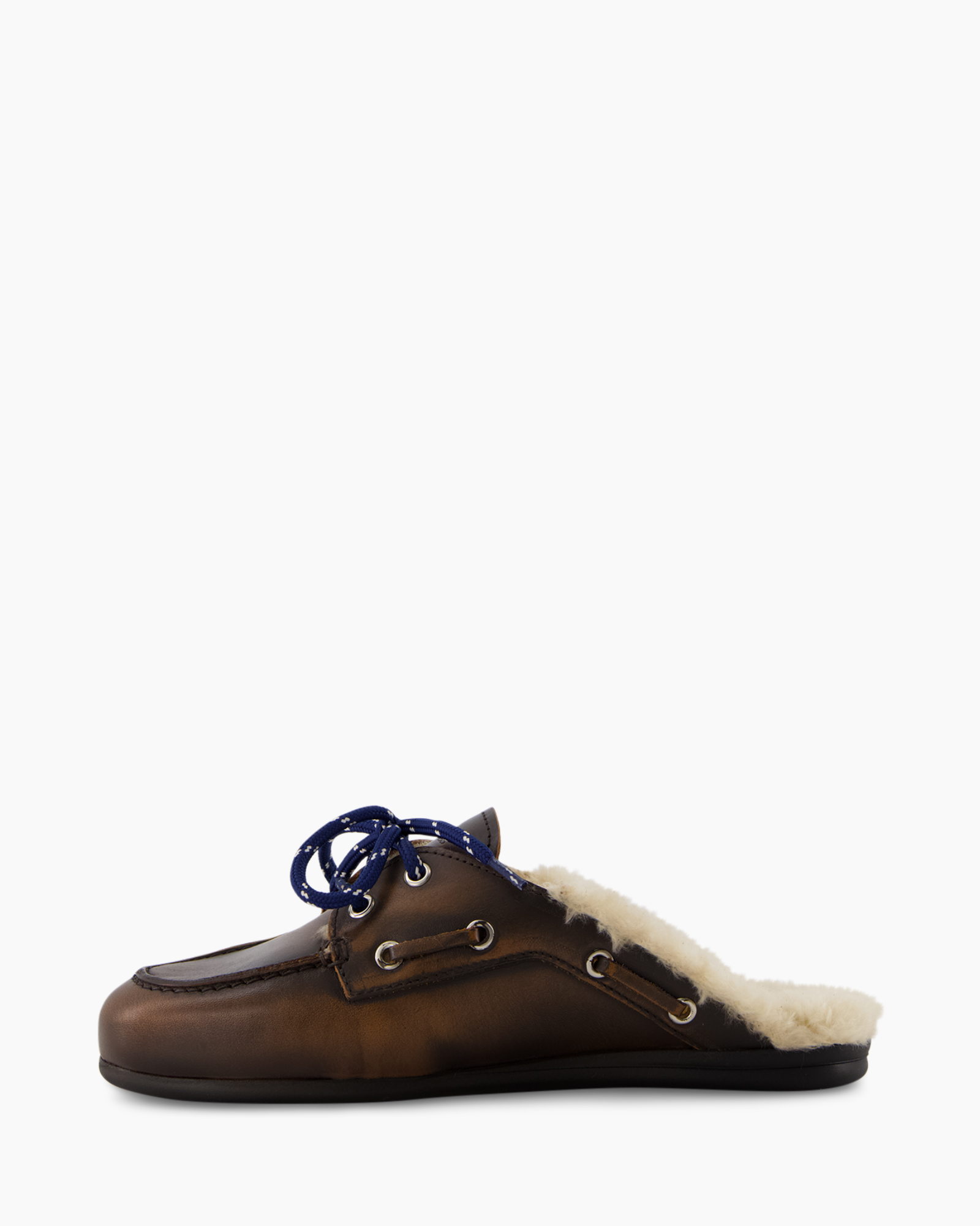 Muiltje Boat Loafer Mule Donker Bruin
