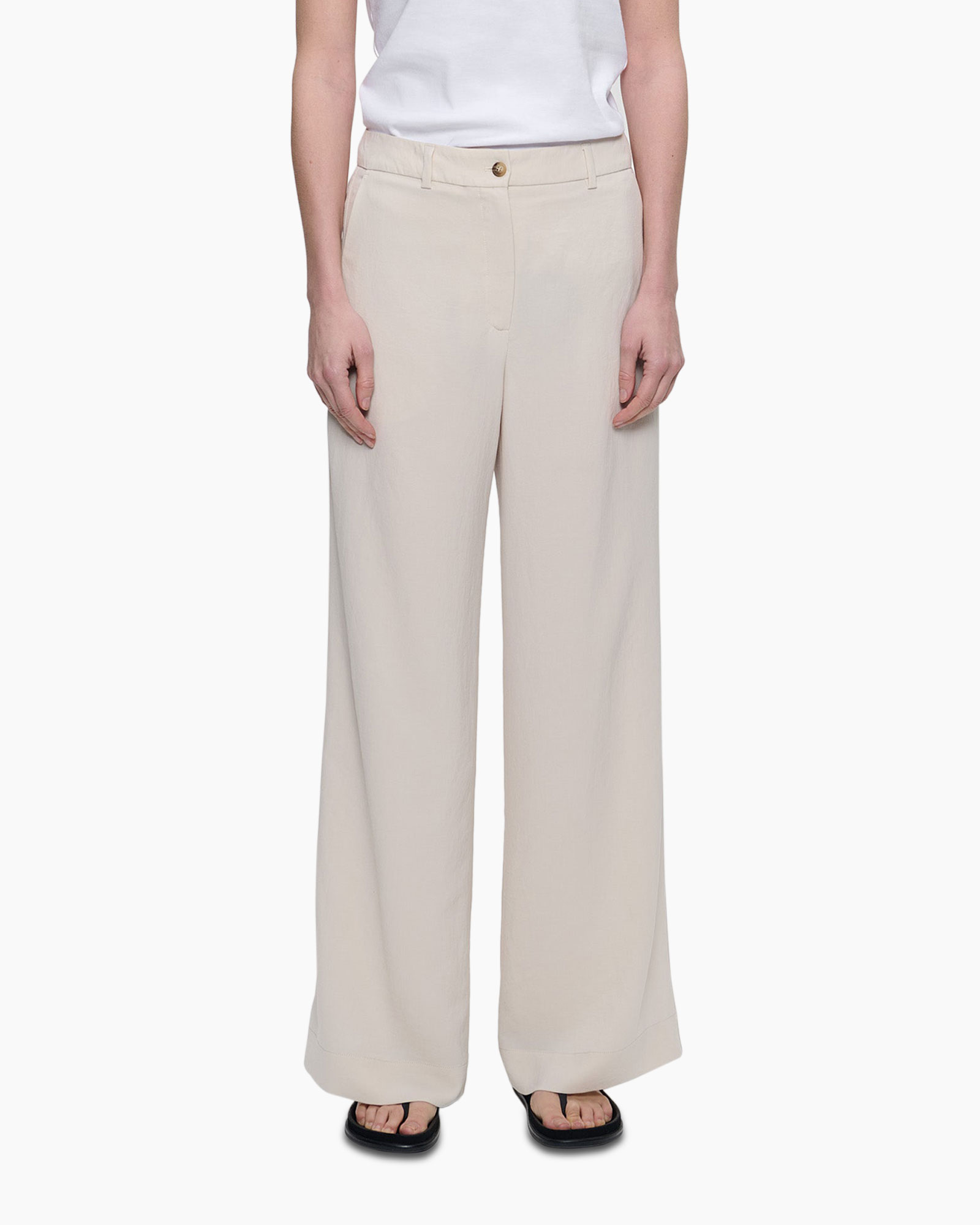 Pantalon Jap Crepe Micky Wide Leg Ecru