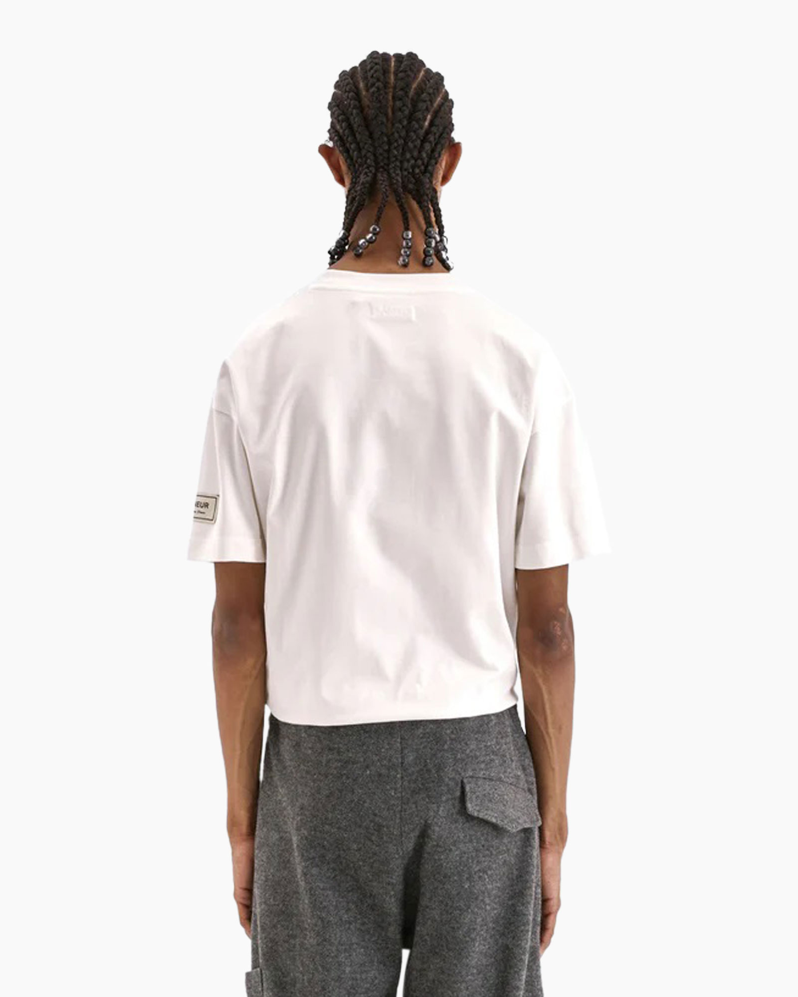 T-shirt Korte Mouw Atelier Sleeve Emblem Wit