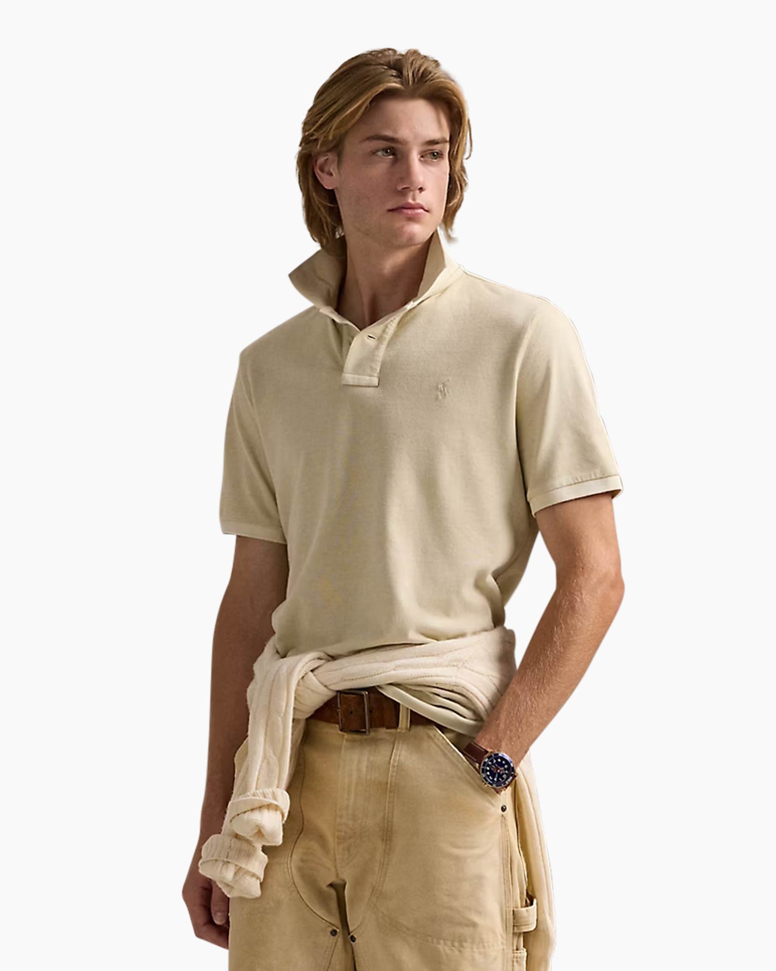 Polo Mesh Washed Beige
