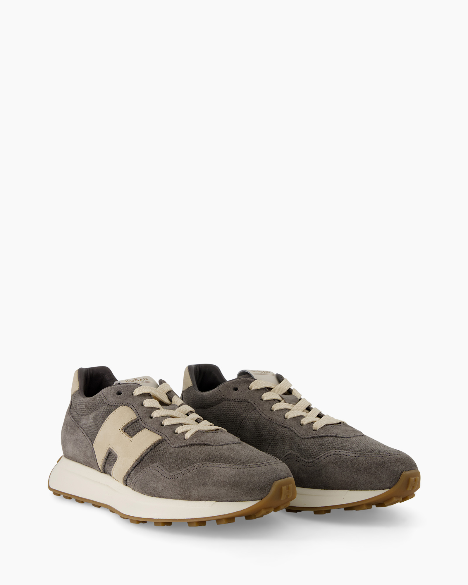 sneaker, schoenen, grijs, mesh, suede