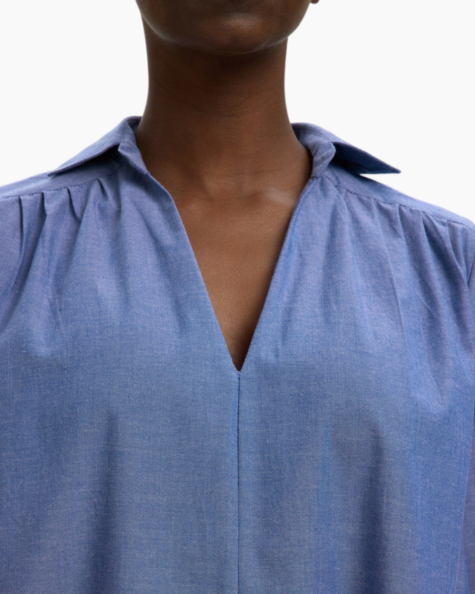 shirt, blouse, kraag, linnen, blauw